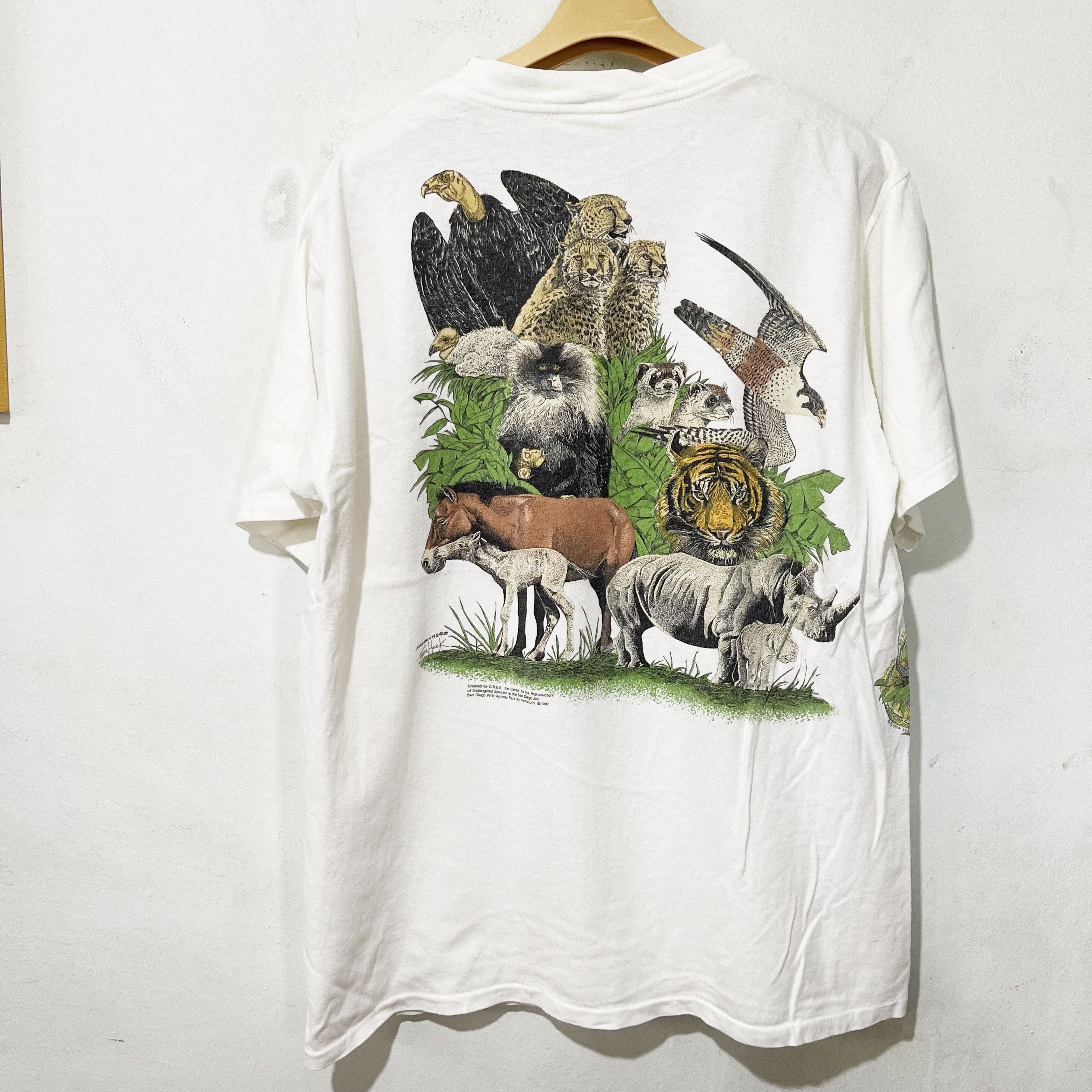 Vintage 80s Animal Print Graphic Shirt