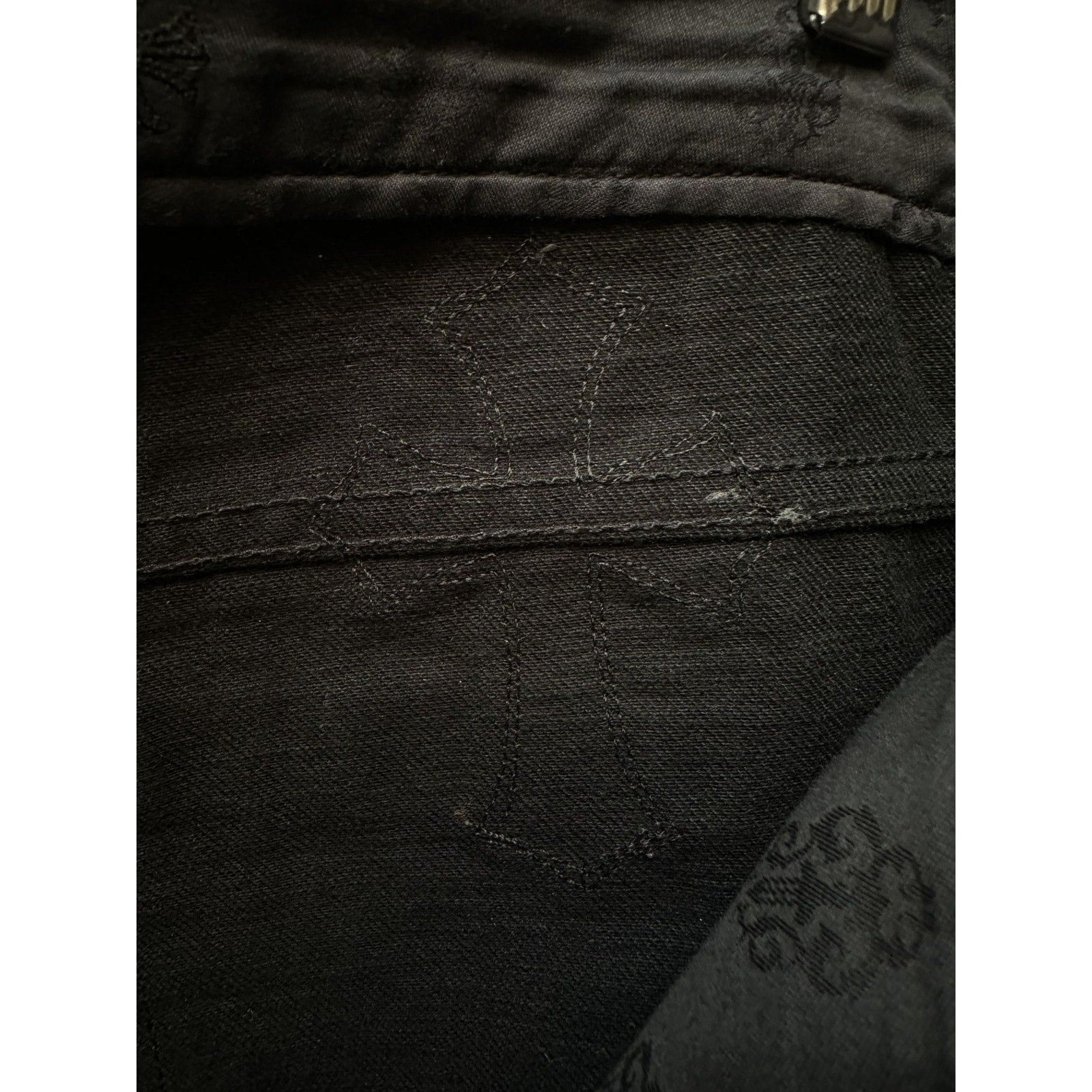 Chrome Hearts CHROME HEARTS PINK/CHECKERED FLEUR KNEE CROSS PATCH DENIM Size US 36 / EU 52 - 9 Thumbnail