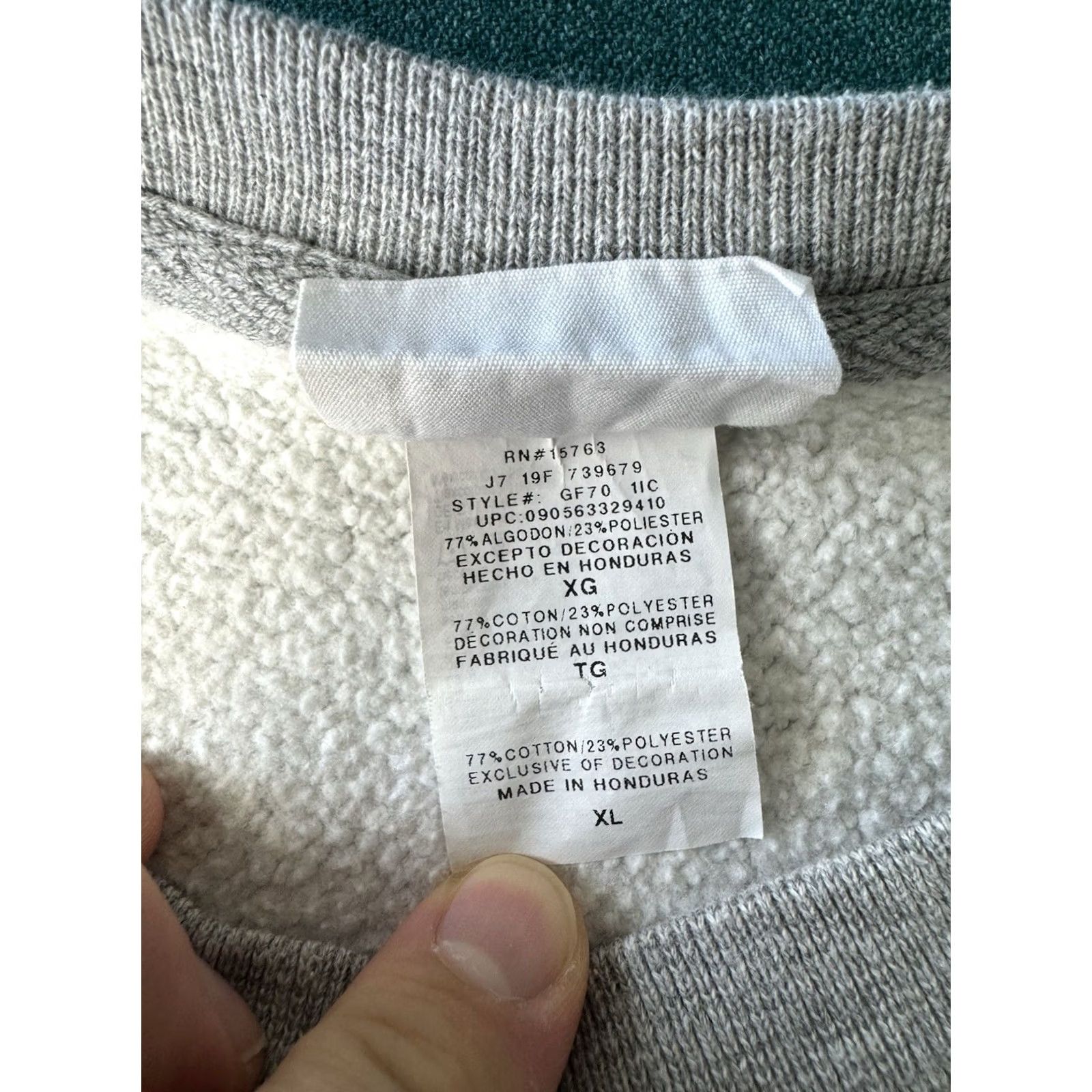 Champion Champion Reverse Weave Spellout Crewneck Sweatshirt Gray Red Stitch Block Letters XL Mens Size US XL / EU 56 / 4 - 4 Thumbnail