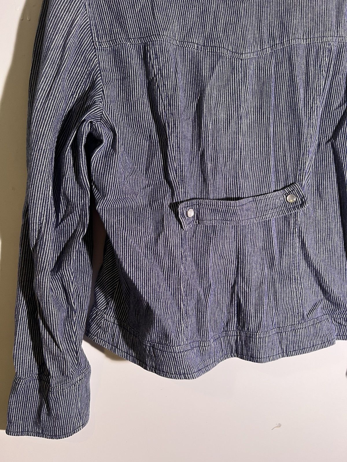Vintage Y2K 2000’s VTG Vintage AMI Pinstripe Ruffled Retro Shirt Size M / US 6-8 / IT 42-44 - 8 Thumbnail