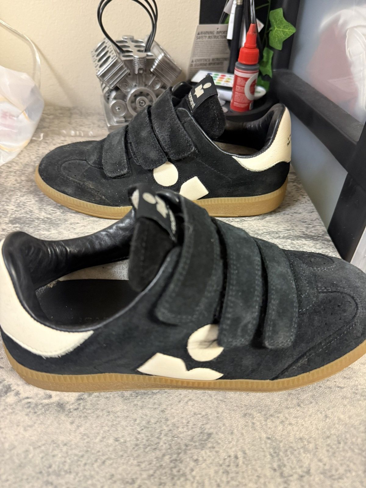 Isabel Marant Isabel Marant Black Suede Velcro Strap Wedge Sneakers Size US 6 / IT 36 - 1 Thumbnail