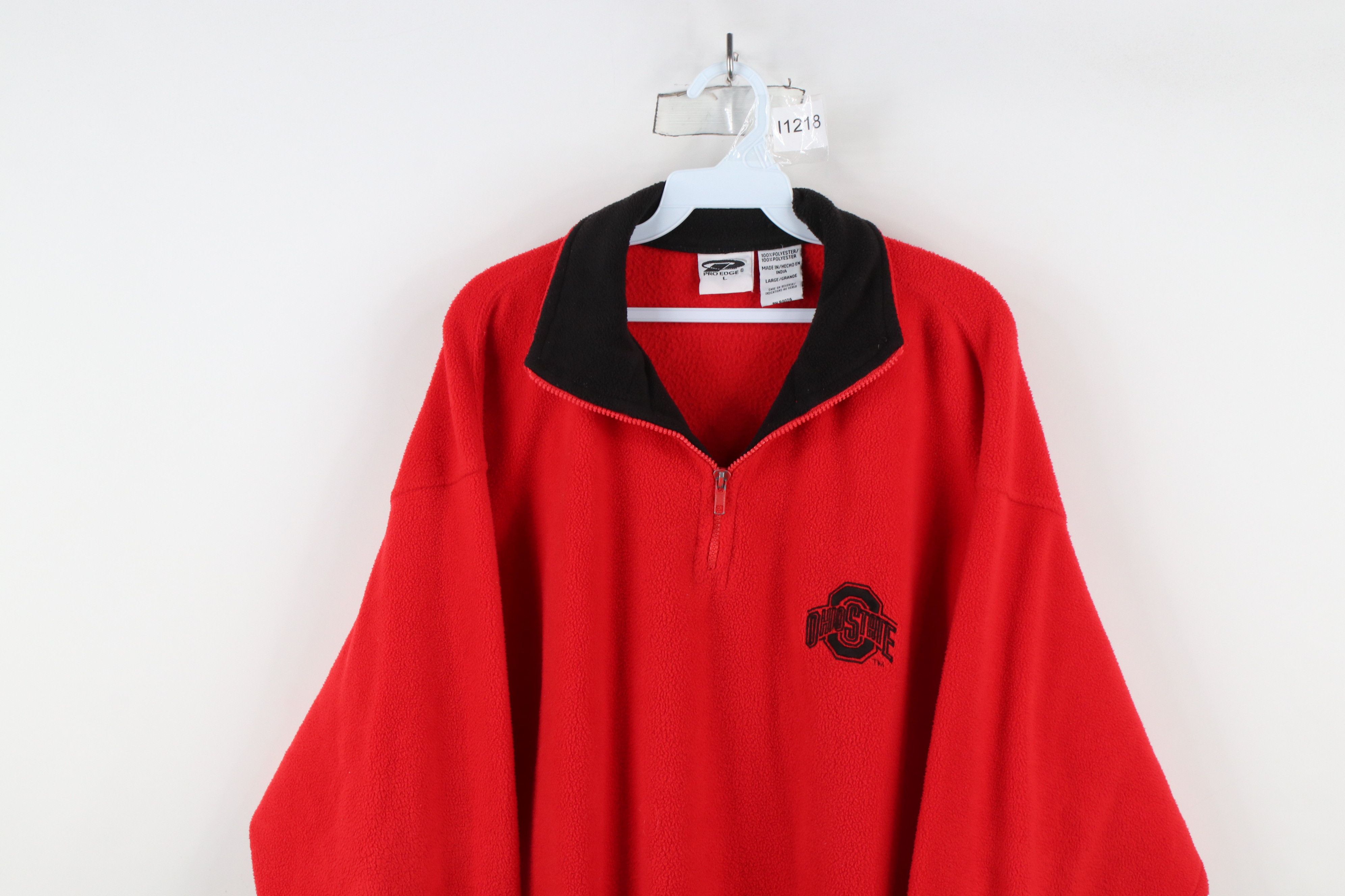 Vintage Vintage 90s Ohio State University Half Zip Fleece Sweater Size US L / EU 52-54 / 3 - 2 Thumbnail