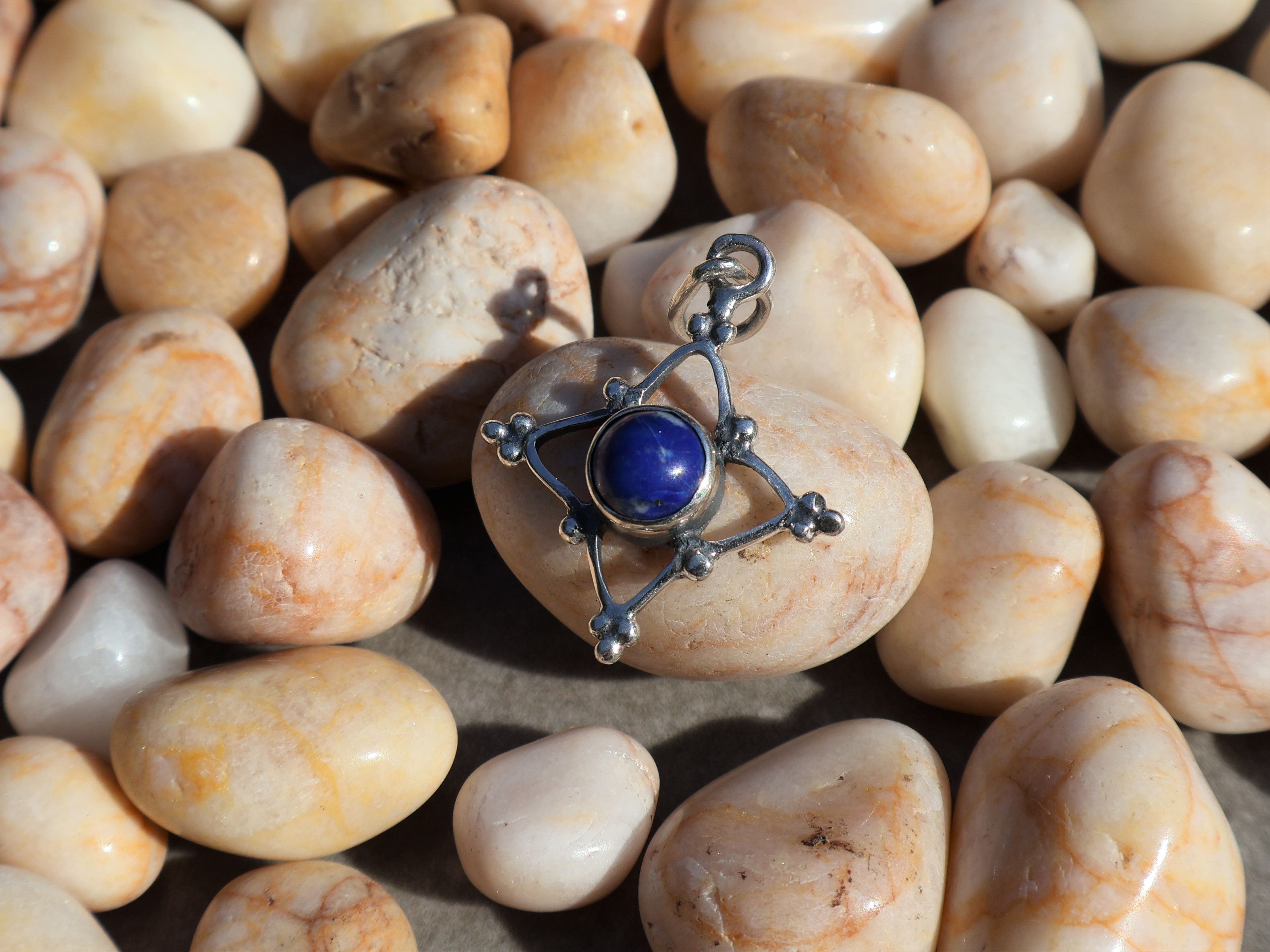Handmade Lapis Lazuli Pendant, 925 Sterling Silver, Handmade Pendant, Size ONE SIZE - 3 Thumbnail