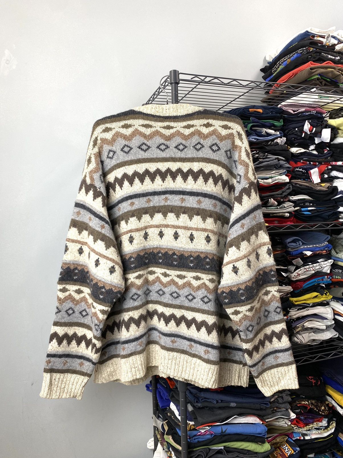 Other Rare! Vintage 80’s Knit Pattern Cardigan Sweater Travis Size US M / EU 48-50 / 2 - 12 Thumbnail