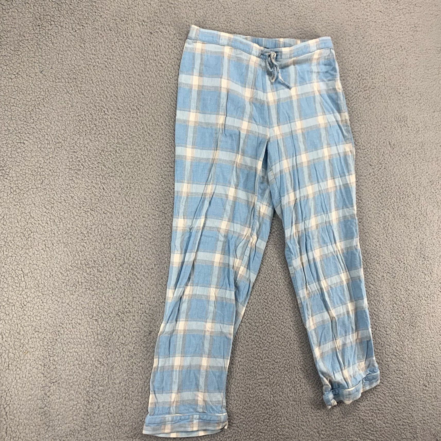 Talbots Talbots Pants Womens XS Blue White Lounge Pajama Pull On Drawstring 28x27 Size 26" / US 2 / IT 38 - 2 Thumbnail