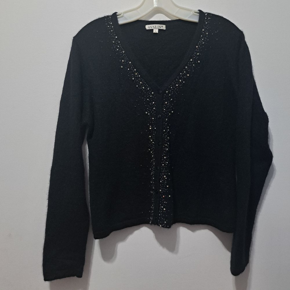 Other Avalin Angora Rhinestones Embellished Y2K Cardigan Gothic Sw Size L / US 10 / IT 46 - 12 Thumbnail