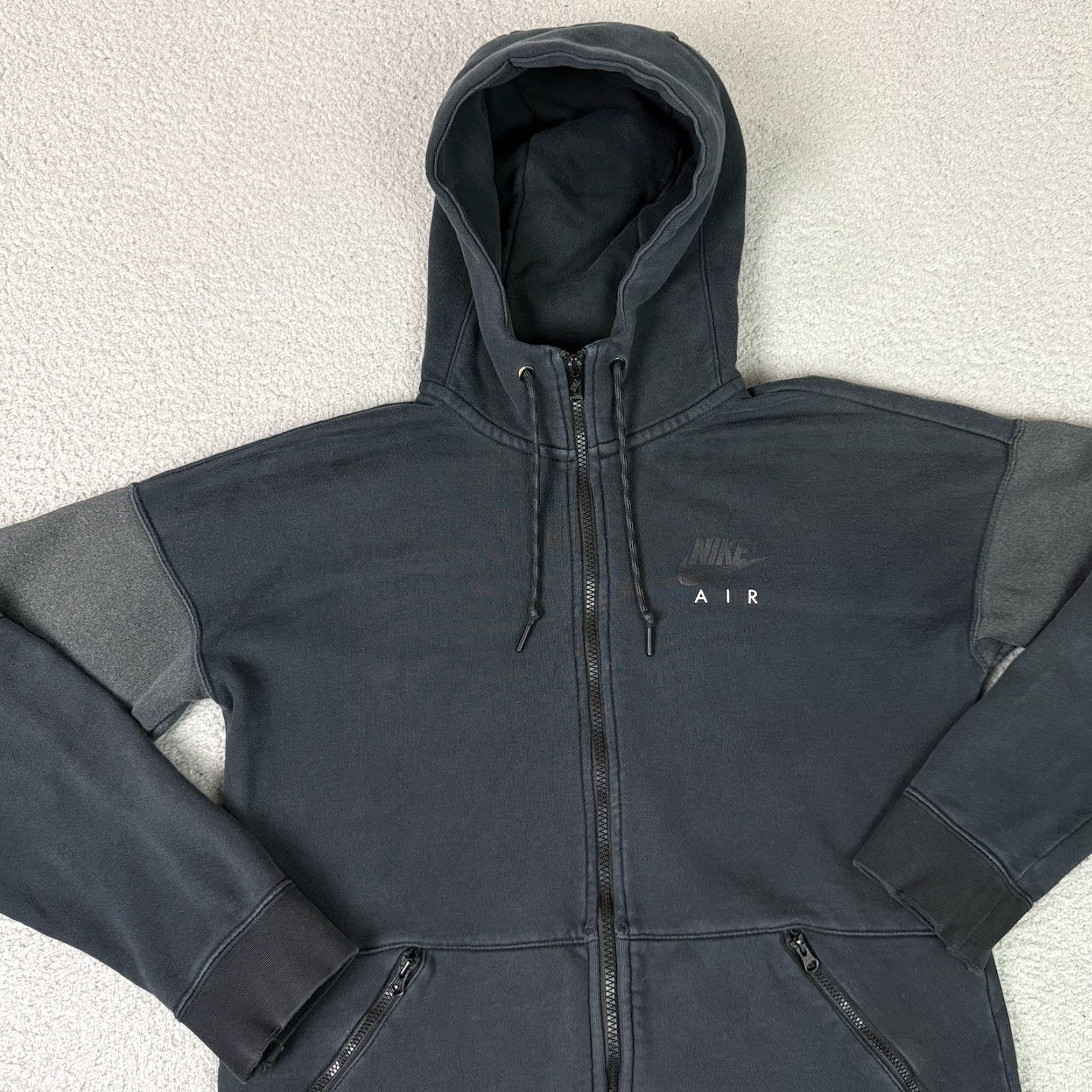 Nike VINTAGE Nike Sportswear Club Fleece Full Zip Up Hoodie Mens Small Black Swoosh Logo Air Size US S / EU 44-46 / 1 - 2 Thumbnail