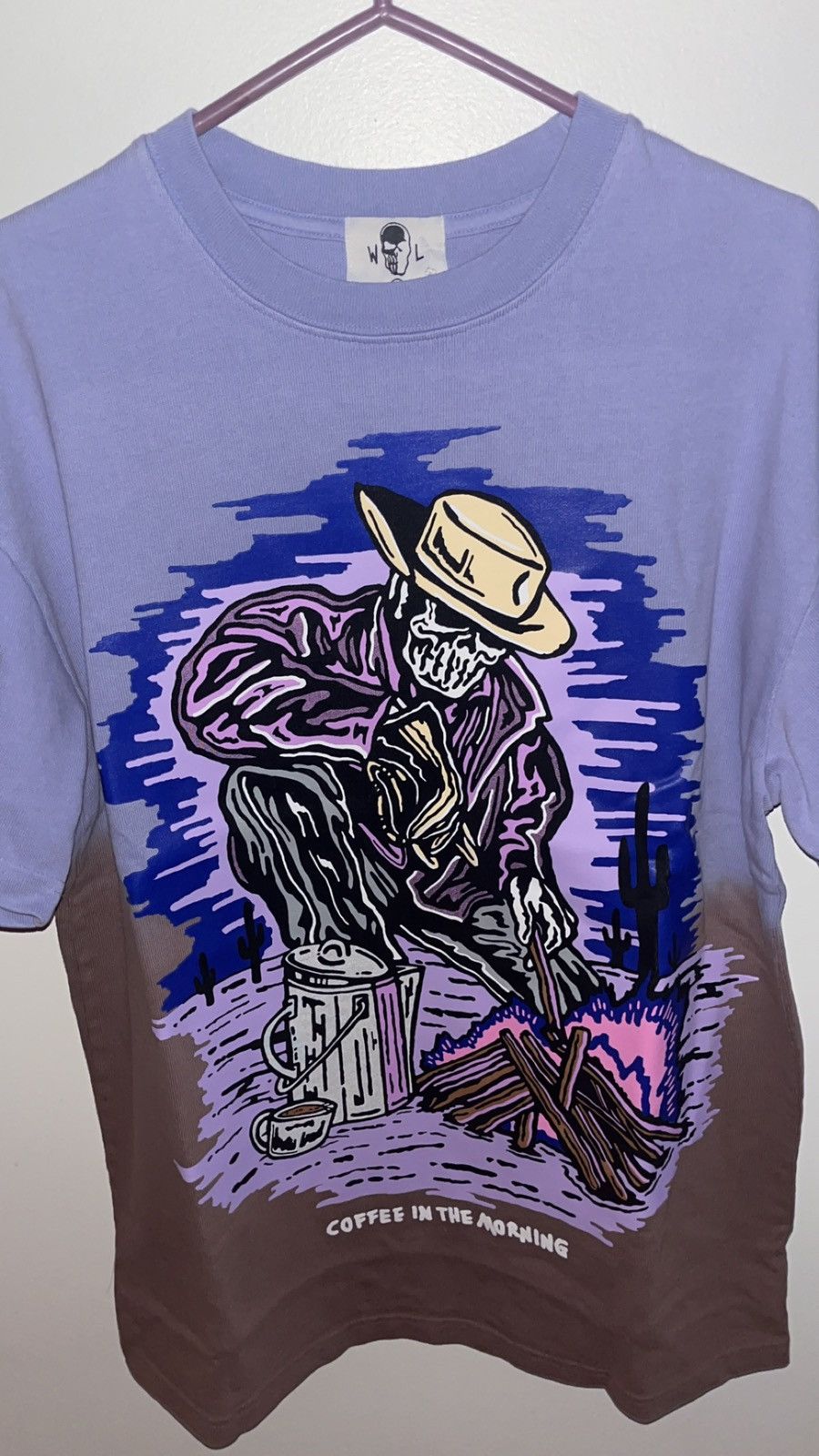 image of Warren Lotas “Coffee In The Morning” Tee in Pink, Men's (Size Medium)