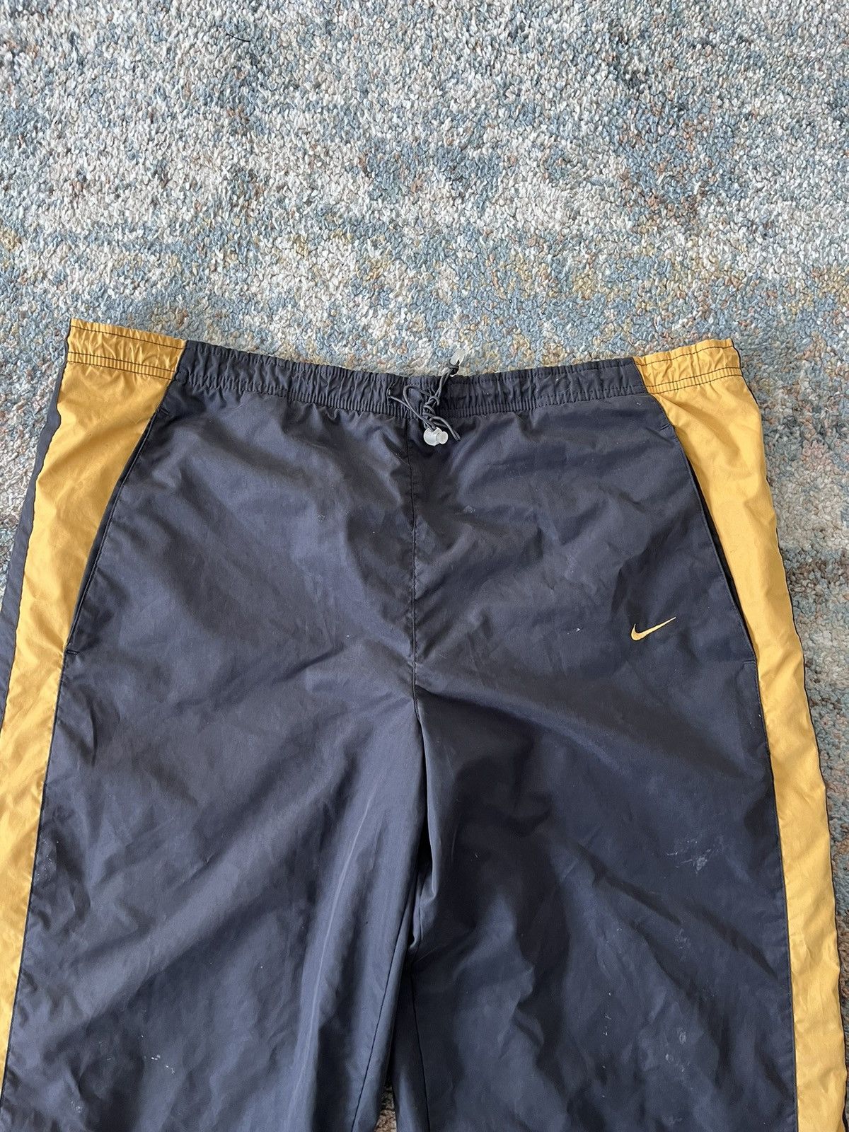 Vintage VTG Nike Drill Trackpants XL Baggy Blue Gold Y2K Zip Swishy Size US 38 / EU 54 - 3 Thumbnail