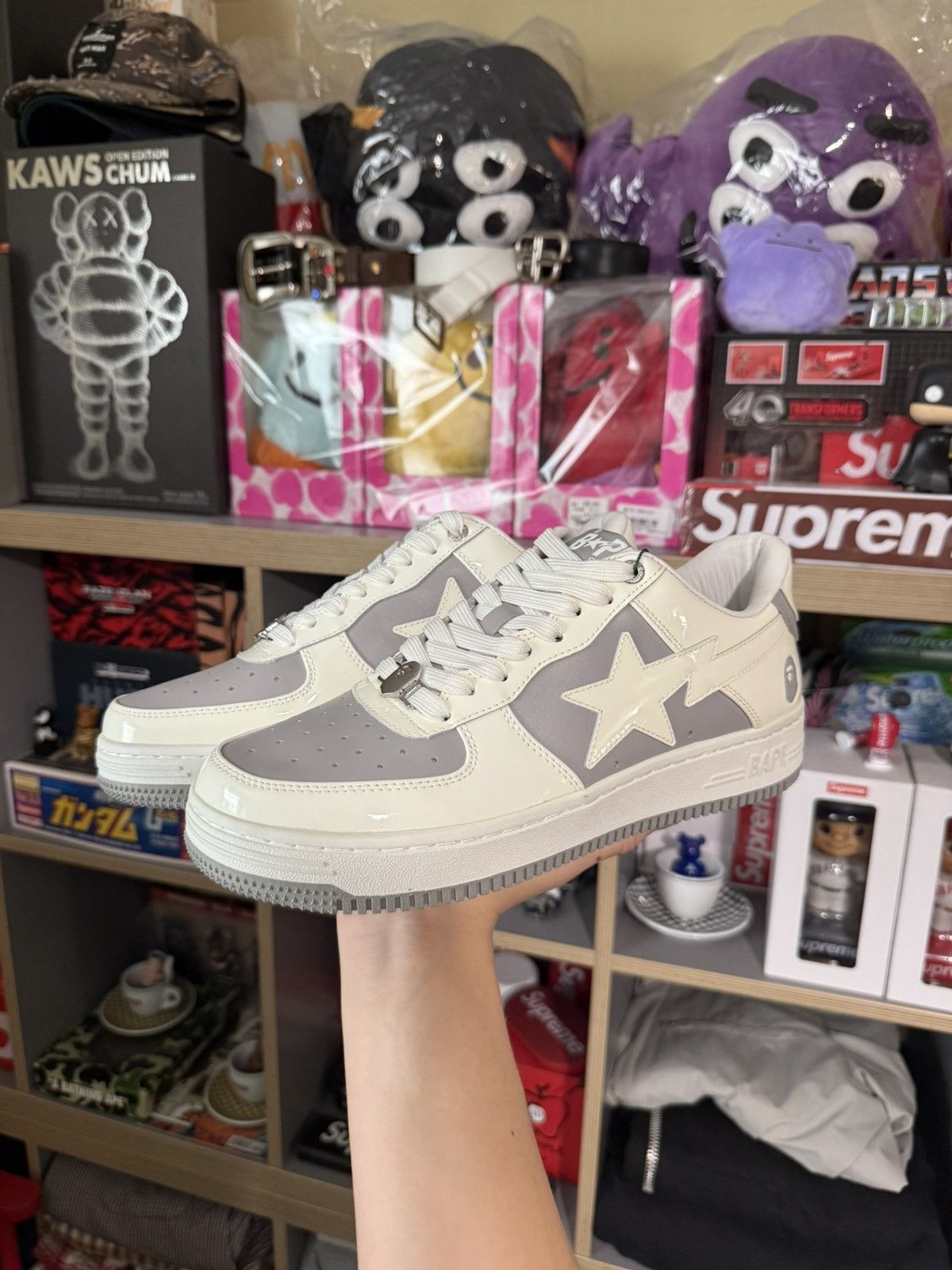 Bape Bathing Ape Bapesta White/Grey Low Size US 9 / EU 42 - 1 Thumbnail