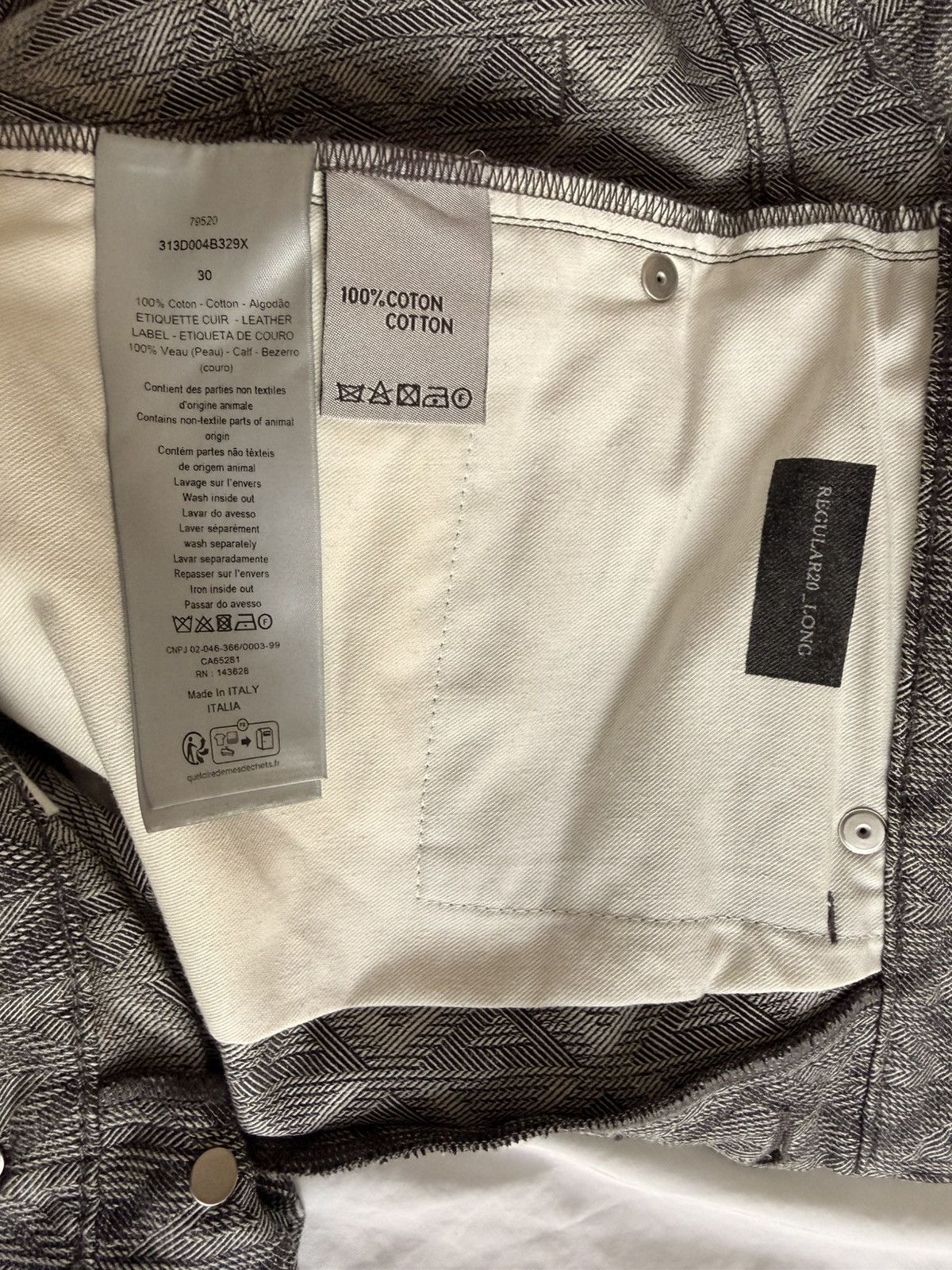 Christian Dior Monsieur Dior Men CD Diamond Grey Jacquard Straight Jeans - Size 30 Size US 30 / EU 46 - 5 Thumbnail