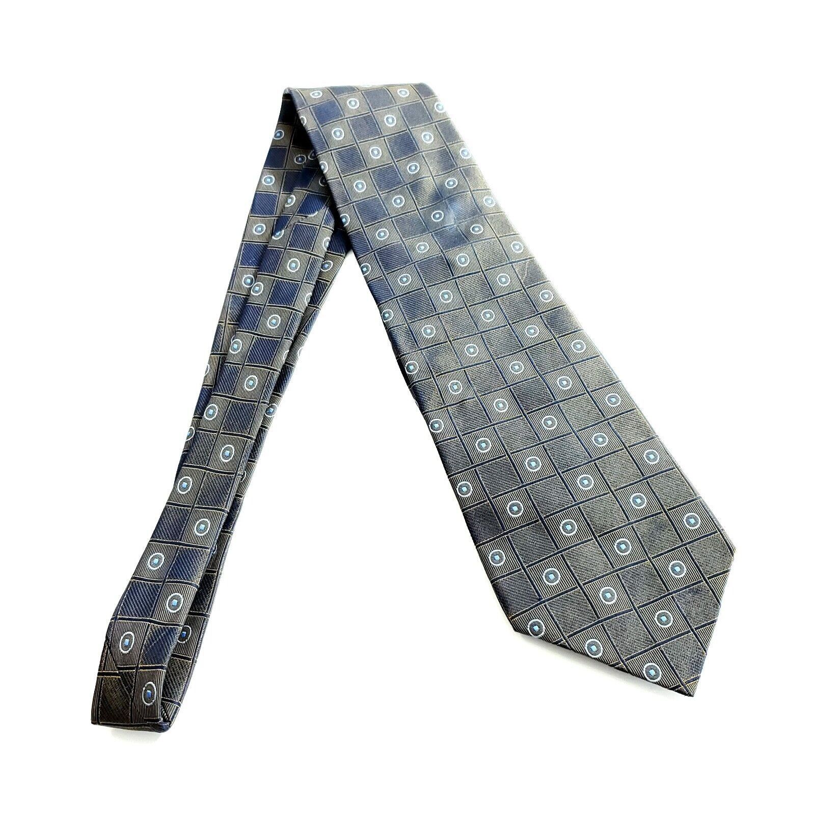 Bergamo New York Bergamo New York Woven Brown Blue Geometric Wide Silk Tie Size ONE SIZE - 6 Thumbnail