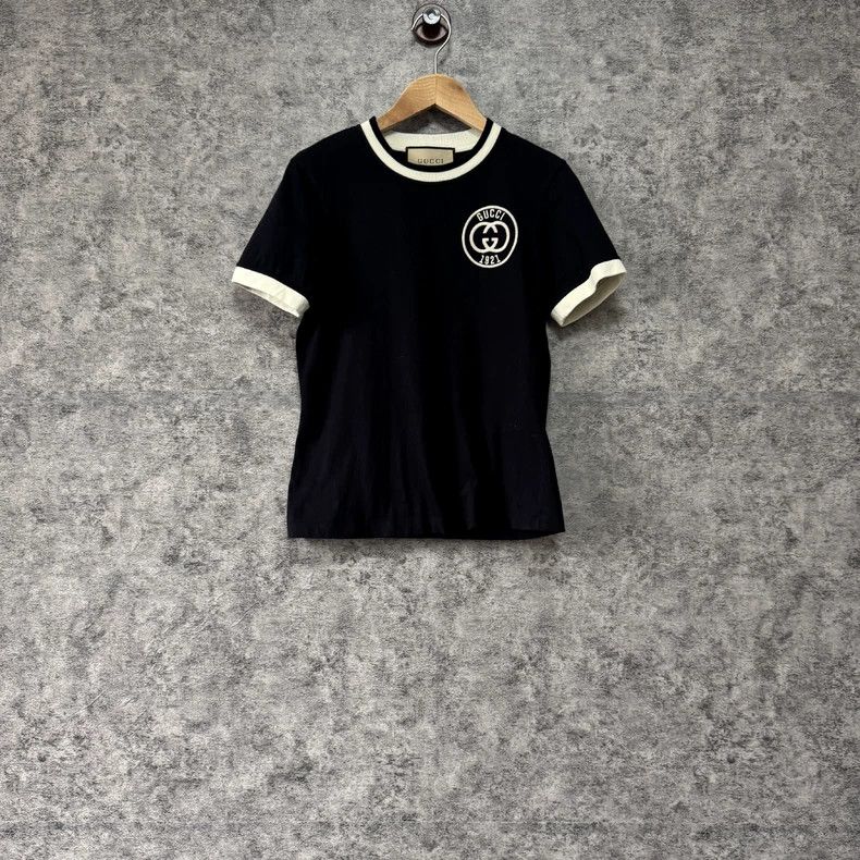 Gucci Gucci FW23 Logo Double G Embroidery Knit Short Sleeve Size XS / US 0-2 / IT 36-38 - 1 Thumbnail