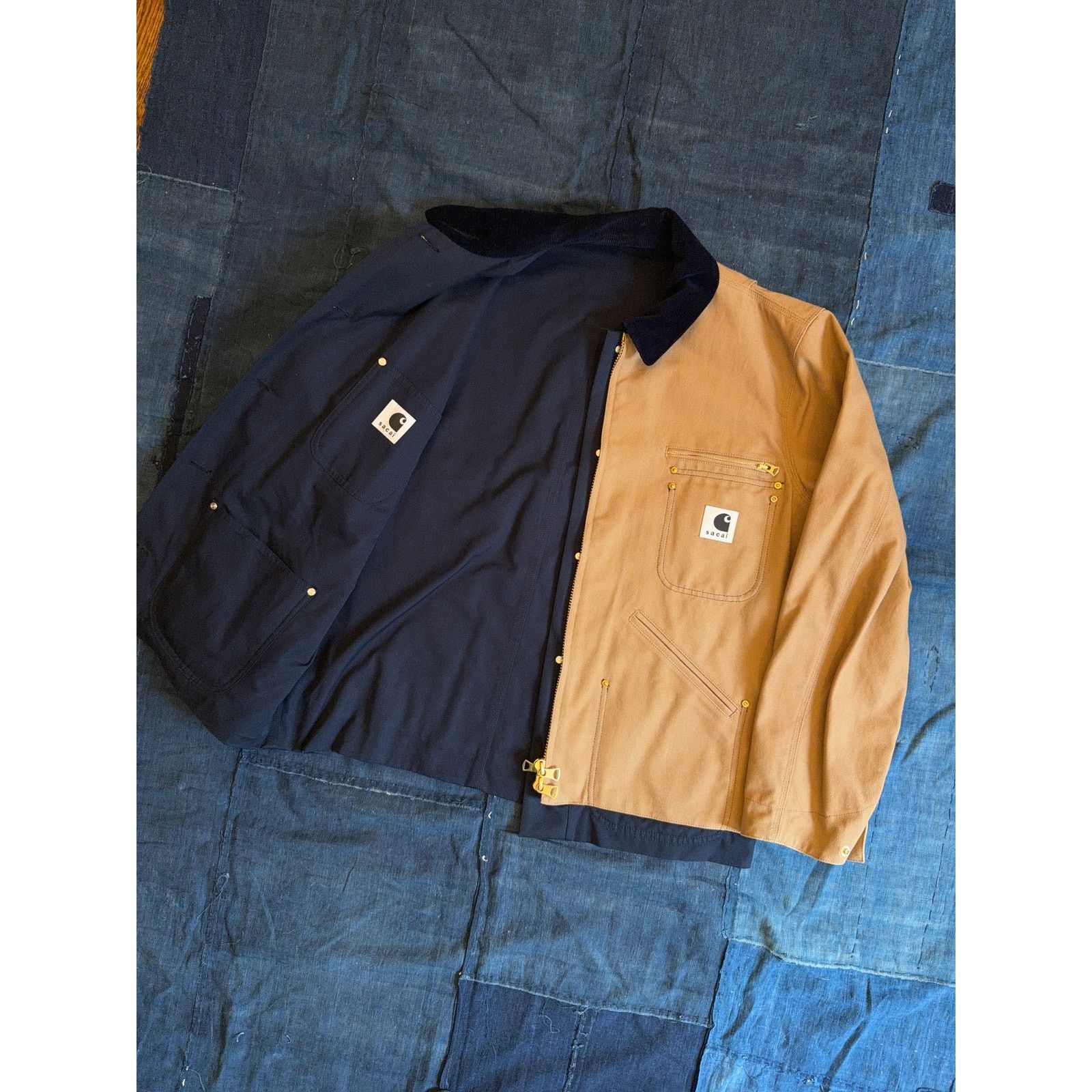 Sacai x Carhartt WIP Reversible Duck Jacket - Beige/Navy - 2