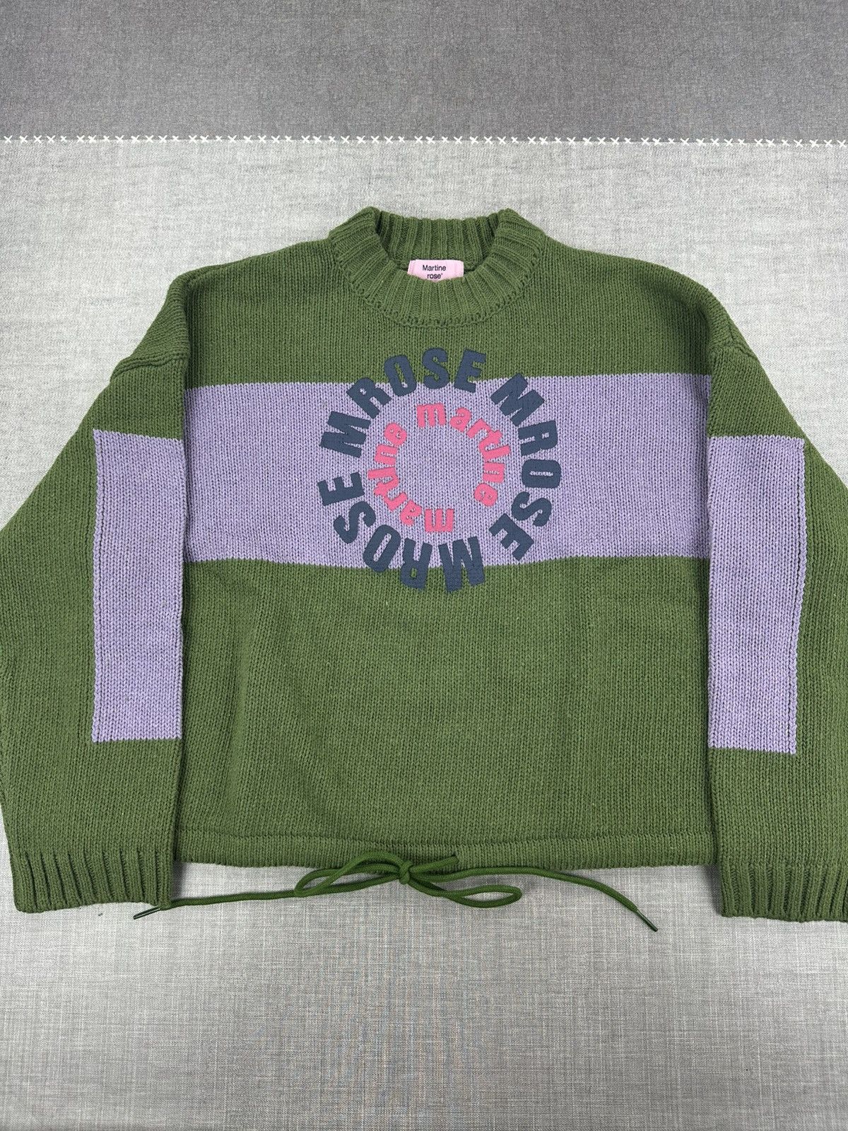 Martine Rose Martine Rose Green Wool Knit Logo Sweater XS Graphic Logo Size US XS / EU 42 / 0 - 1 Thumbnail