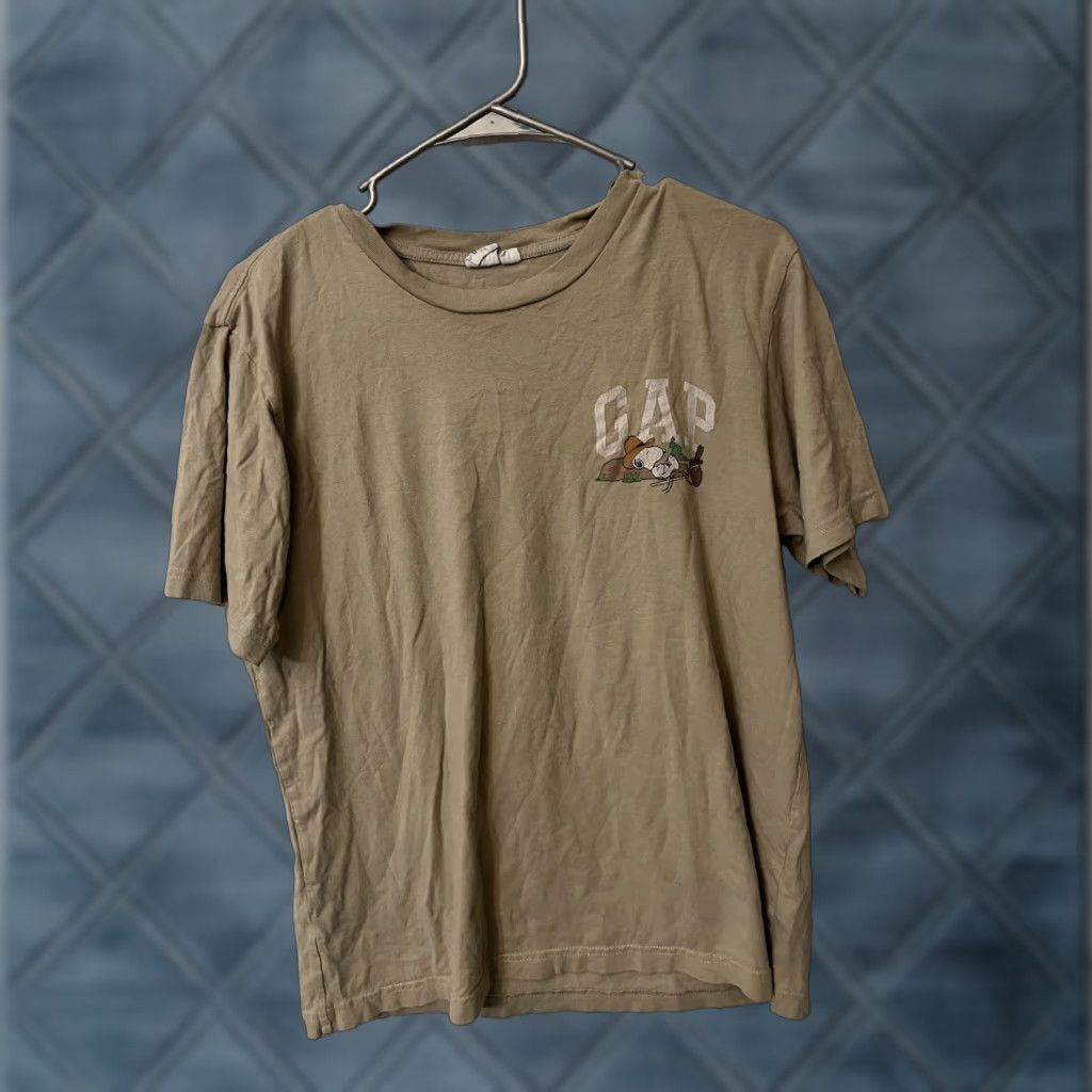 Gap GAP Tan Relaxed Snoopy Graphic Tee Mens Shirt Small S Beige Short Sleeve Size US S / EU 44-46 / 1 - 1 Thumbnail