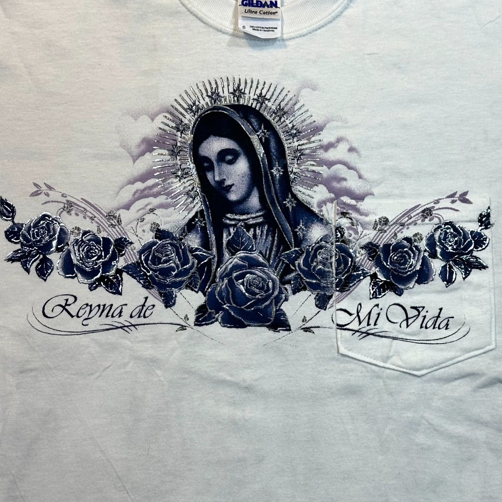 Gildan Gildan T-Shirt Virgin Mary Double-Sided Graphic Small Cotton Short Sleeve Men Size US S / EU 44-46 / 1 - 5 Thumbnail