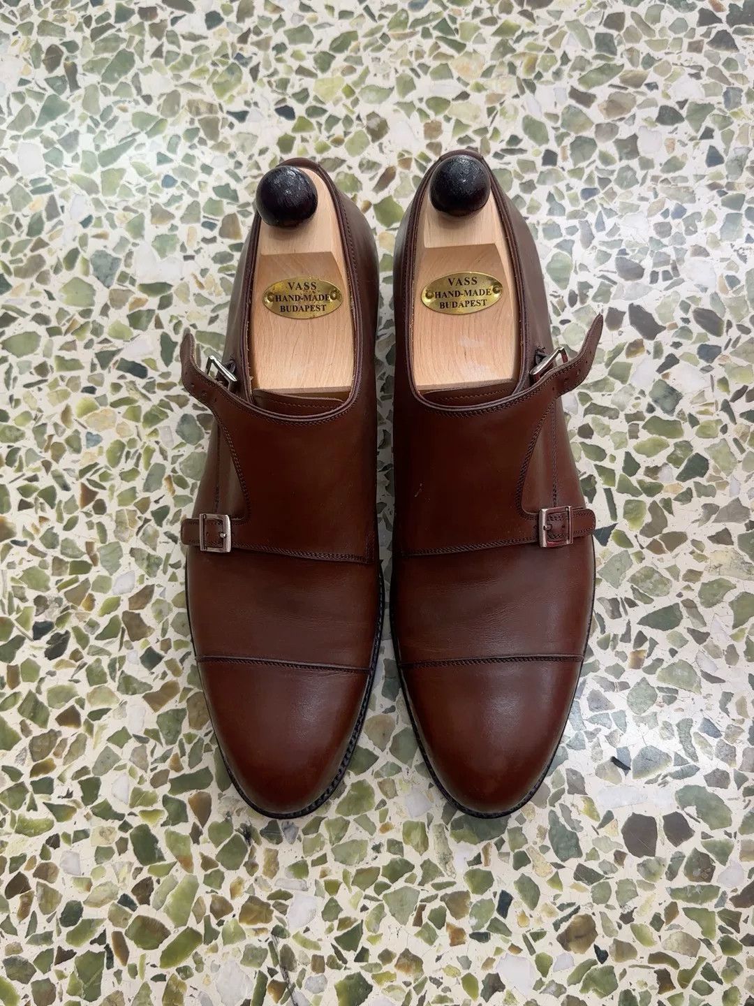Vass Vass Double Monk Calf Leather Shoes Size US 10 / EU 43 - 1 Thumbnail