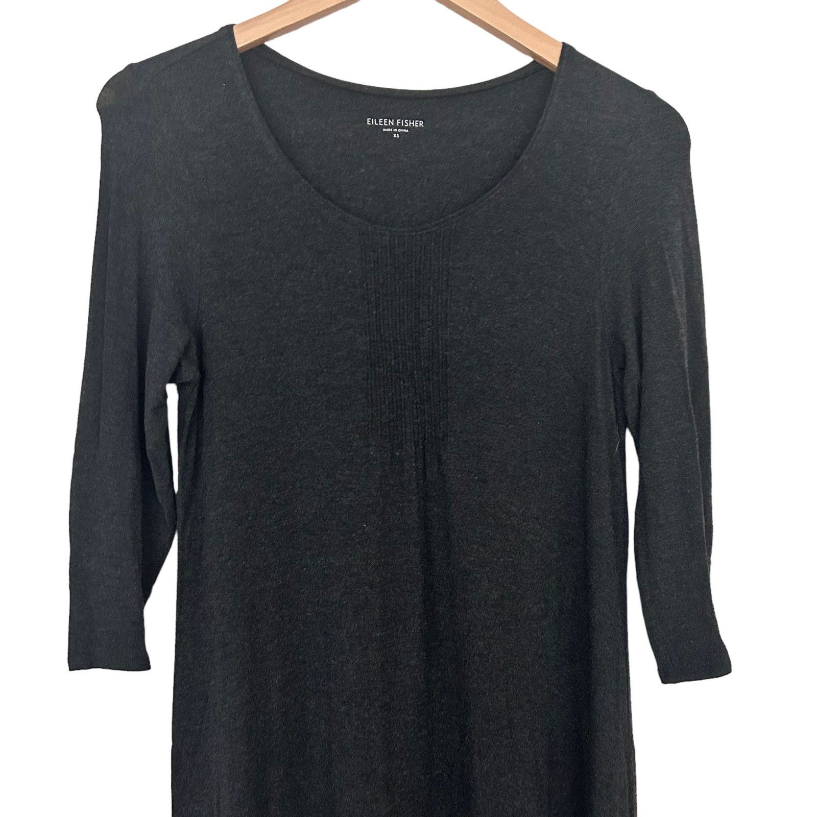Eileen Fisher Eileen Fisher Dark Gray 3/4 Sleeve Dress Sz XS Size XS / US 0-2 / IT 36-38 - 5 Thumbnail