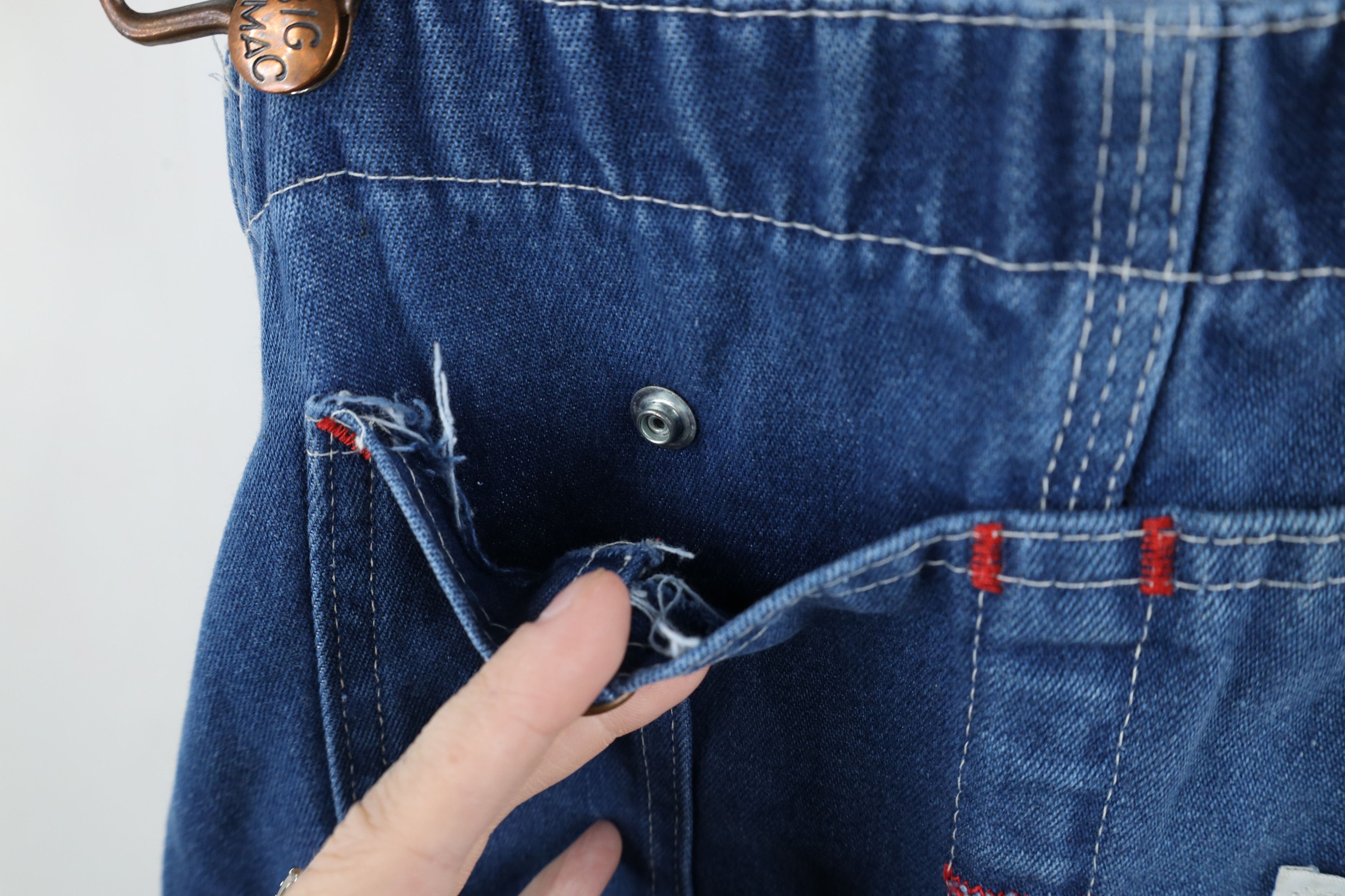 Big Mac × Vintage Vintage 90s Big Mac Faded Square Bak Denim Jean Overalls Size US 42 / EU 58 - 12 Thumbnail