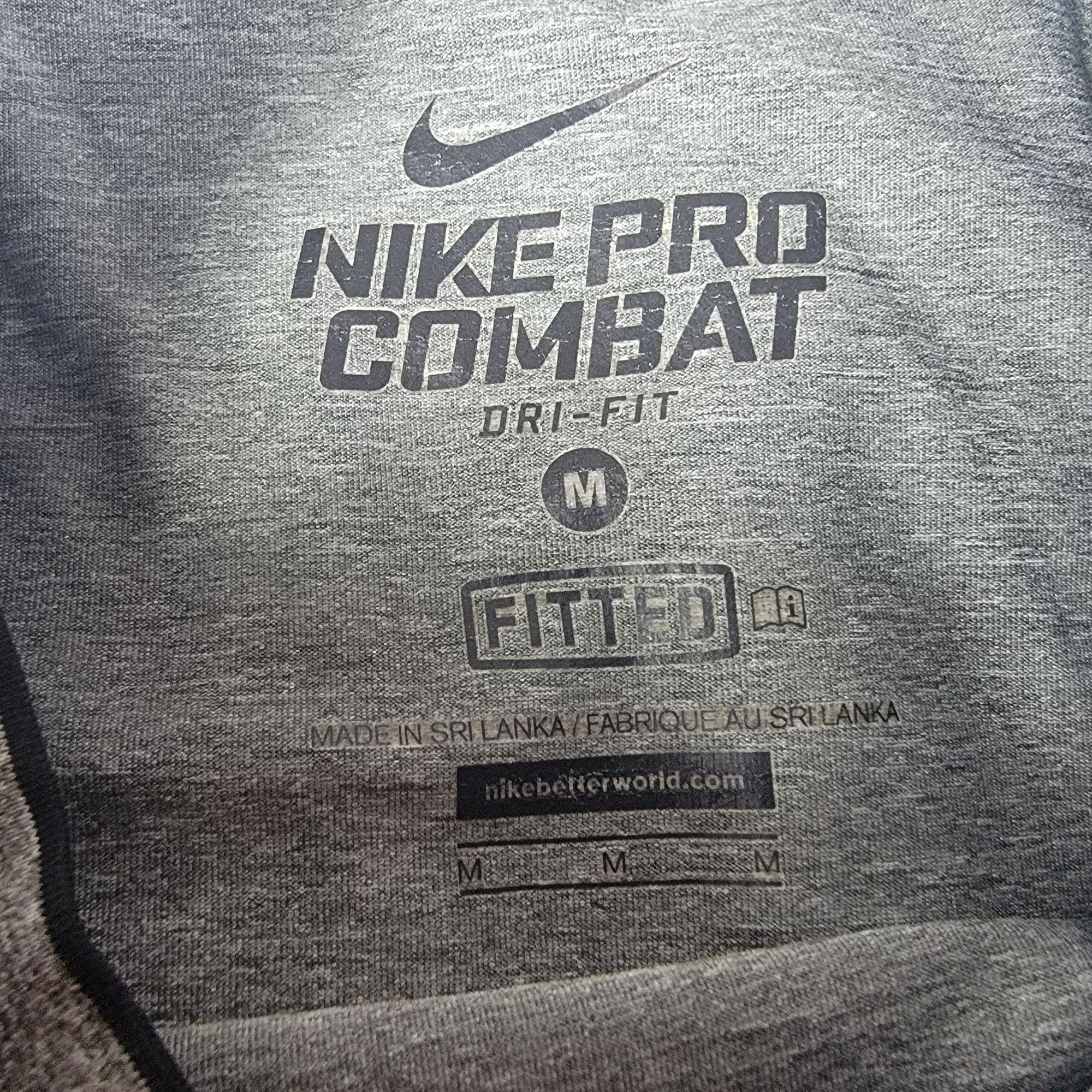 Nike Nike Pro Combat Dri Fit Mens Medium Fitted T Shirt Gray Shor Size US M / EU 48-50 / 2 - 3 Thumbnail