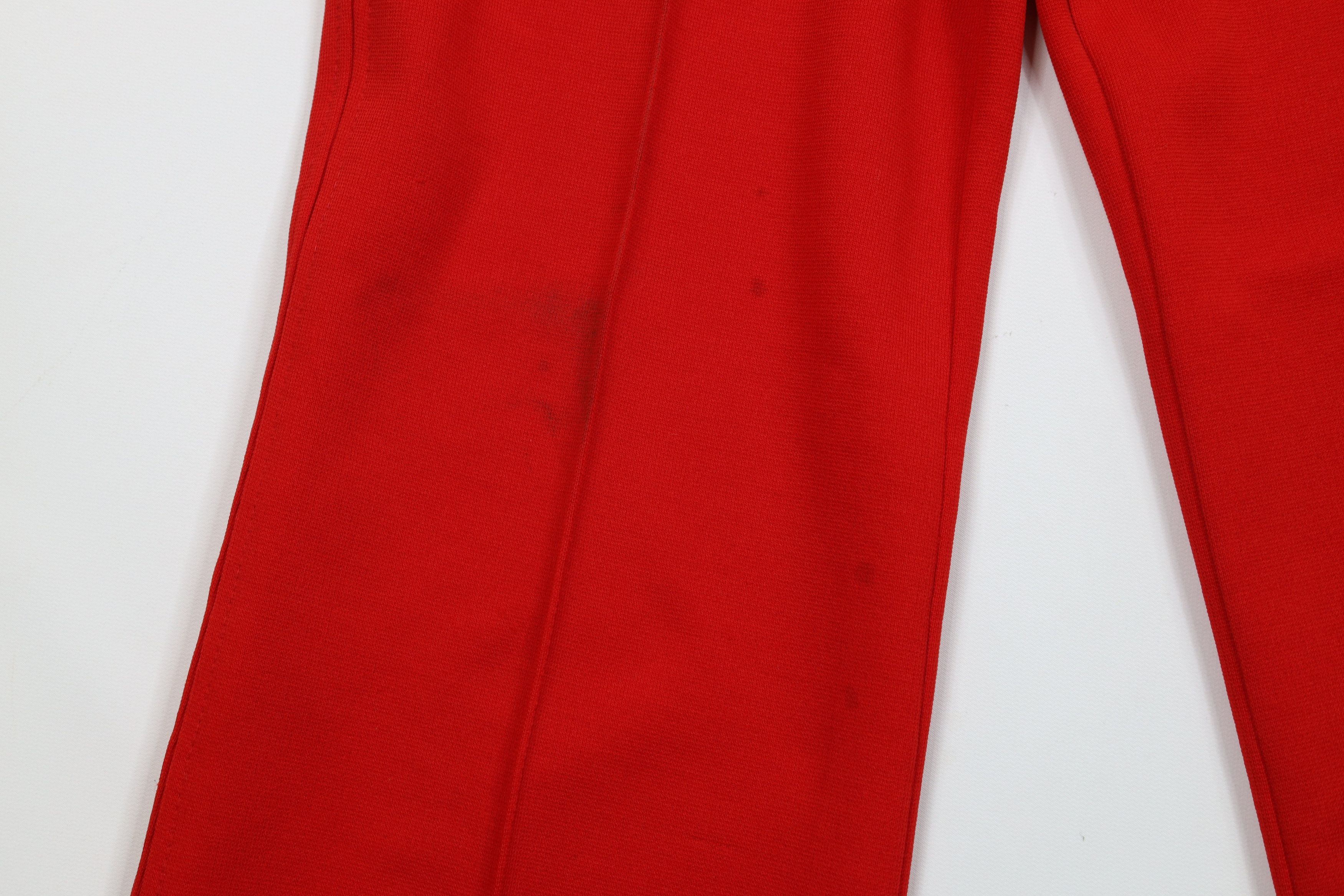 Vintage Vintage 70s Streetwear Knit Bell Bottoms Pants Red USA Size 32" / US 10 / IT 46 - 7 Thumbnail