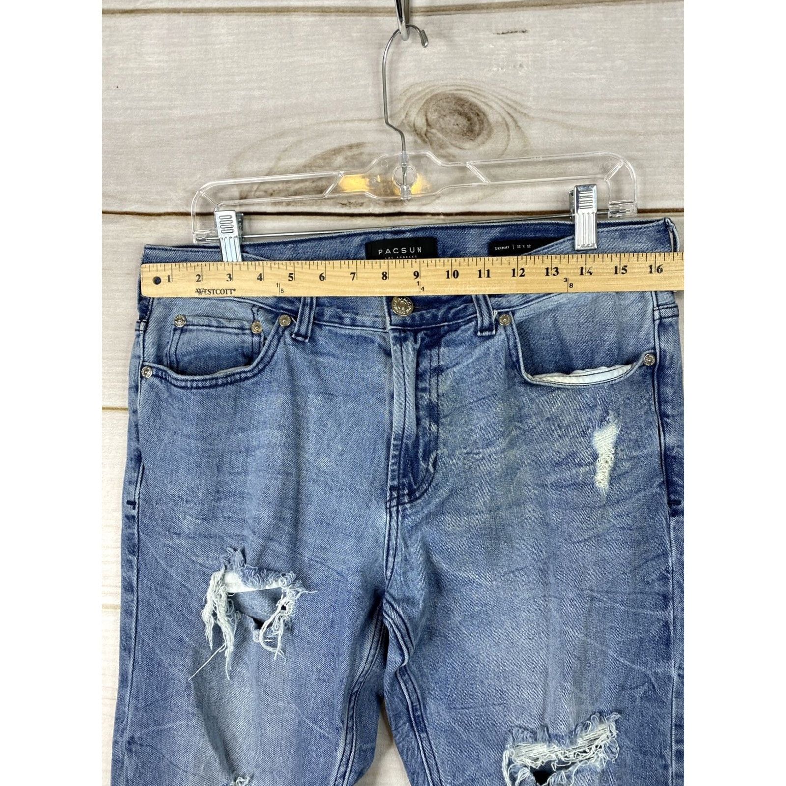 Pacsun Pacsun Jeans Mens 32x32 Medium Wash Comfort Stretch Denim Distressed Ripped Jeans Size US 32 / EU 48 - 6 Thumbnail