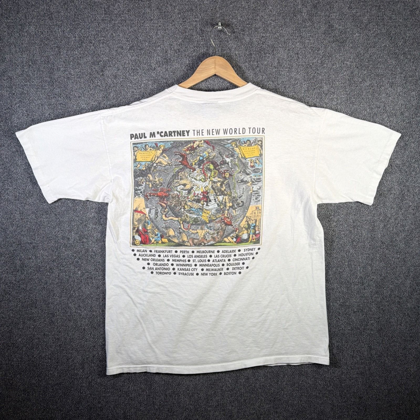 Vintage Paul McCartney Shirt Mens XL White 90s Abstract Art