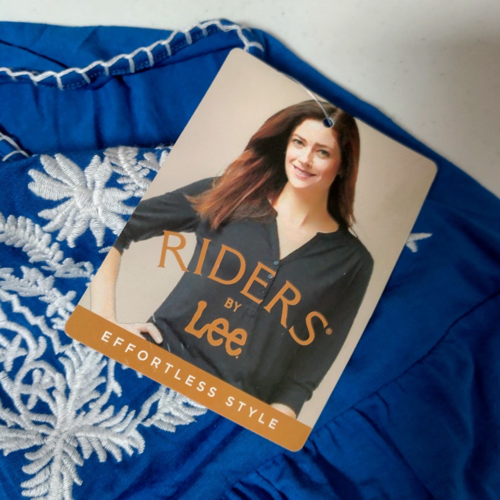Vintage VINTAGE Riders By Lee Women's Dress Medium Sleeveless Boho Knit Embroidered Floral Royal Blue Summer Size M / US 6-8 / IT 42-44 - 6 Thumbnail