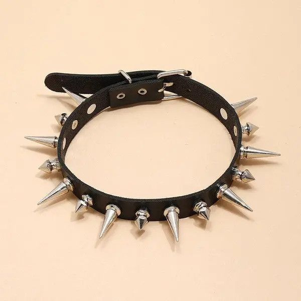 Other Long Leather Collar Choker Size ONE SIZE - 3 Thumbnail