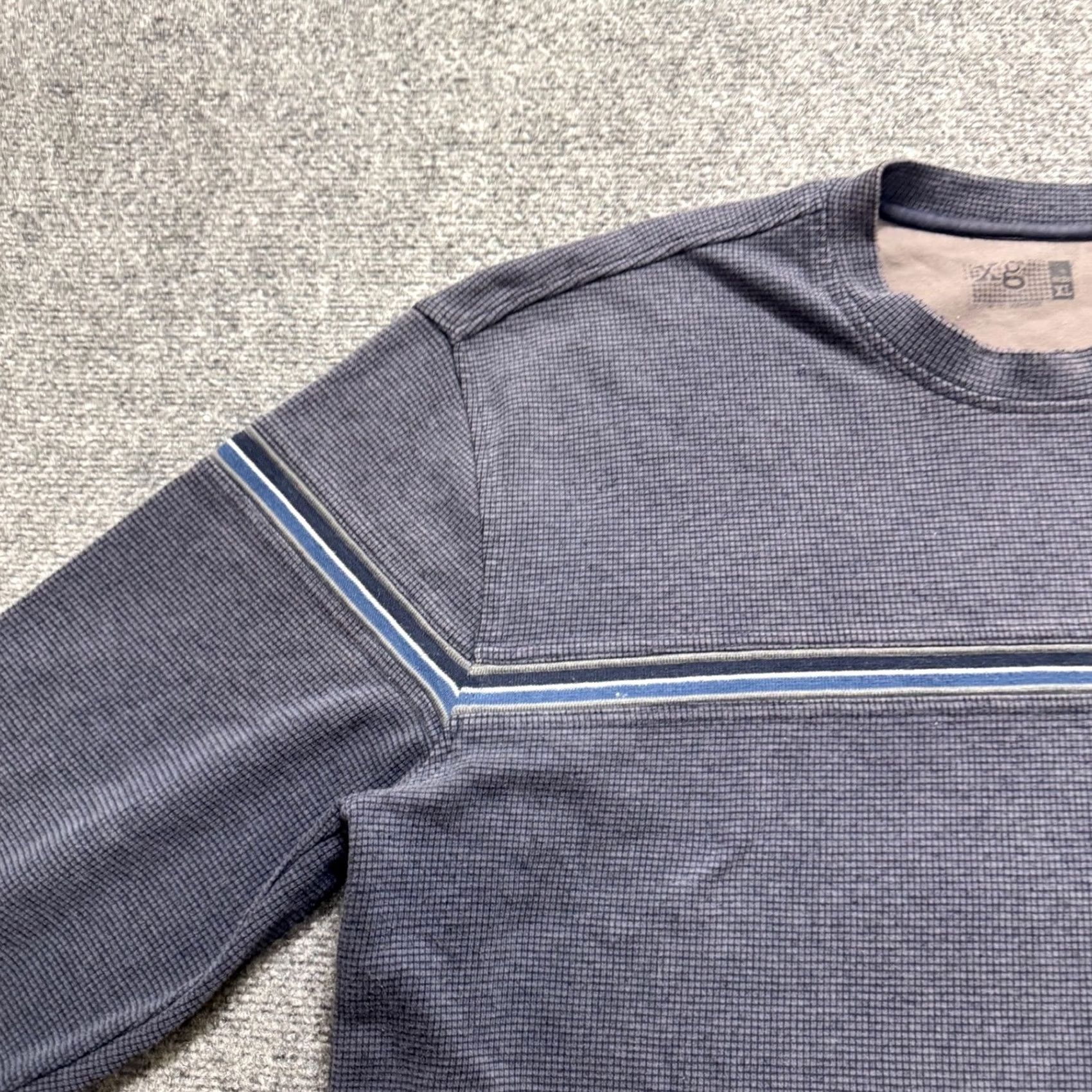 Vintage Y2K XG Sweatshirt Men XL Striped Cotton Pullover Thermal Blue Size US XL / EU 56 / 4 - 7 Thumbnail