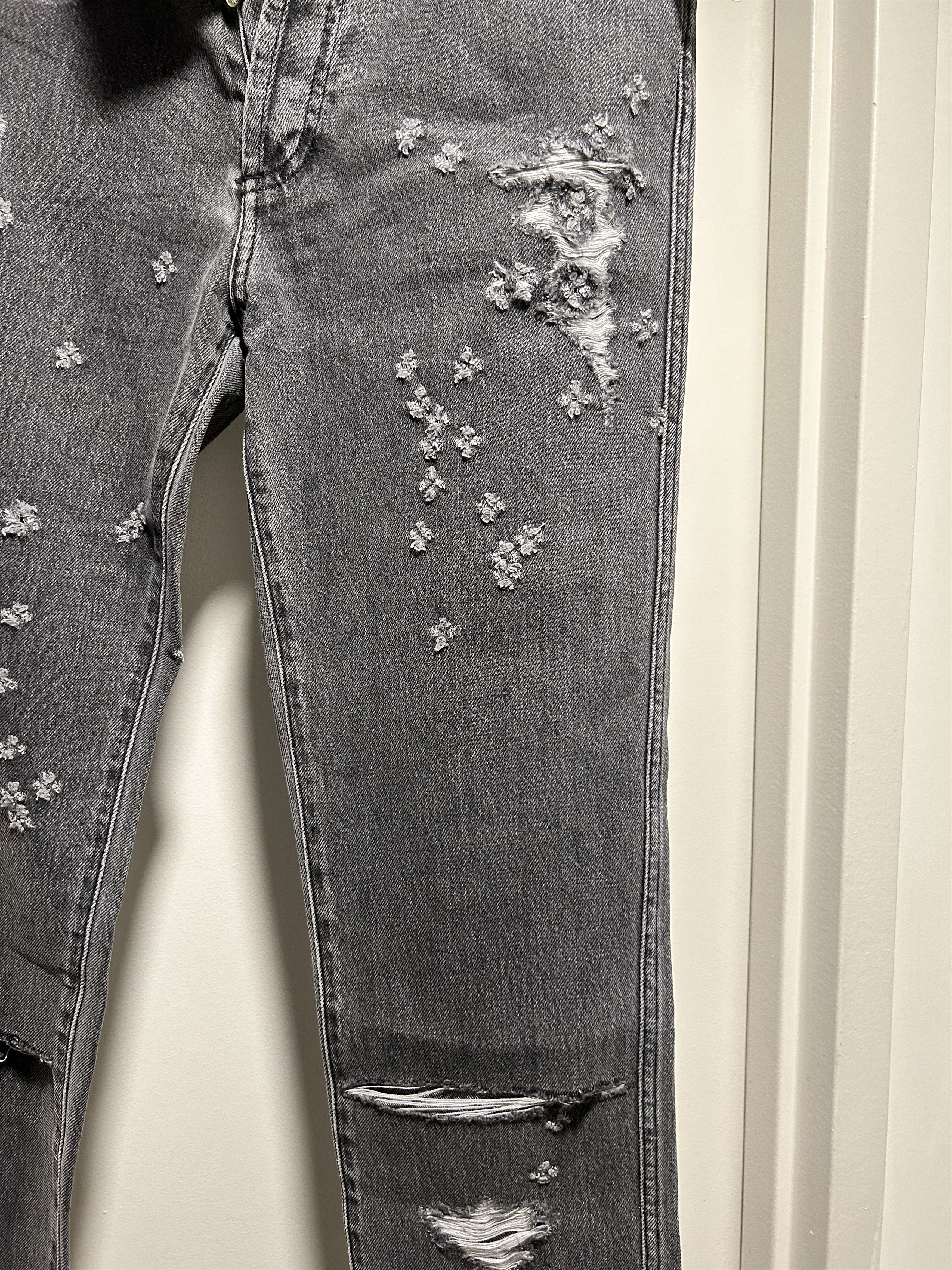 Givenchy medium grey denim jeans trouser holes skinny distressed Size US 30 / EU 46 - 2 Thumbnail