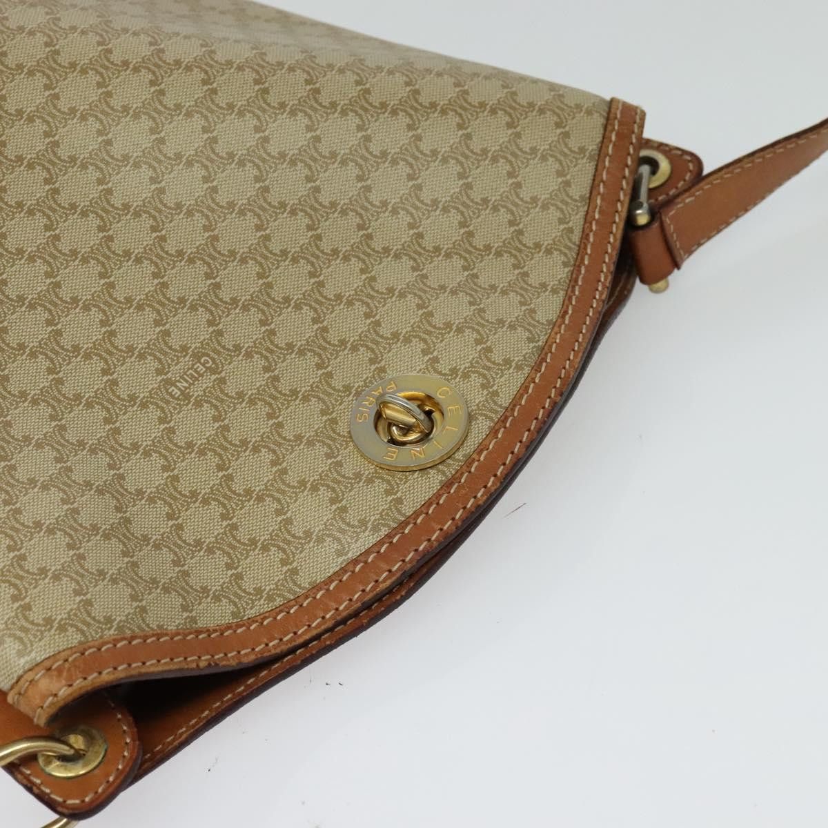 Celine CELINE Macadam Canvas Shoulder Bag Pvc Beige Gold Size ONE SIZE - 6 Thumbnail
