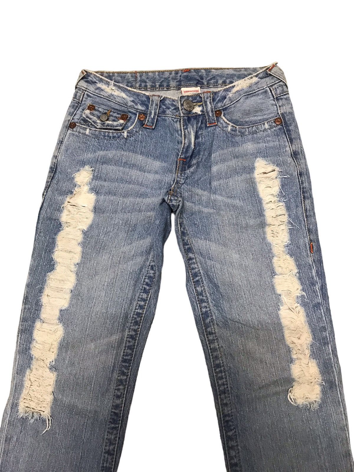 True Religion × Vintage Vintage True Religion #500 Distressed Denim Flared Jeans Size US 28 / EU 44 - 2 Thumbnail