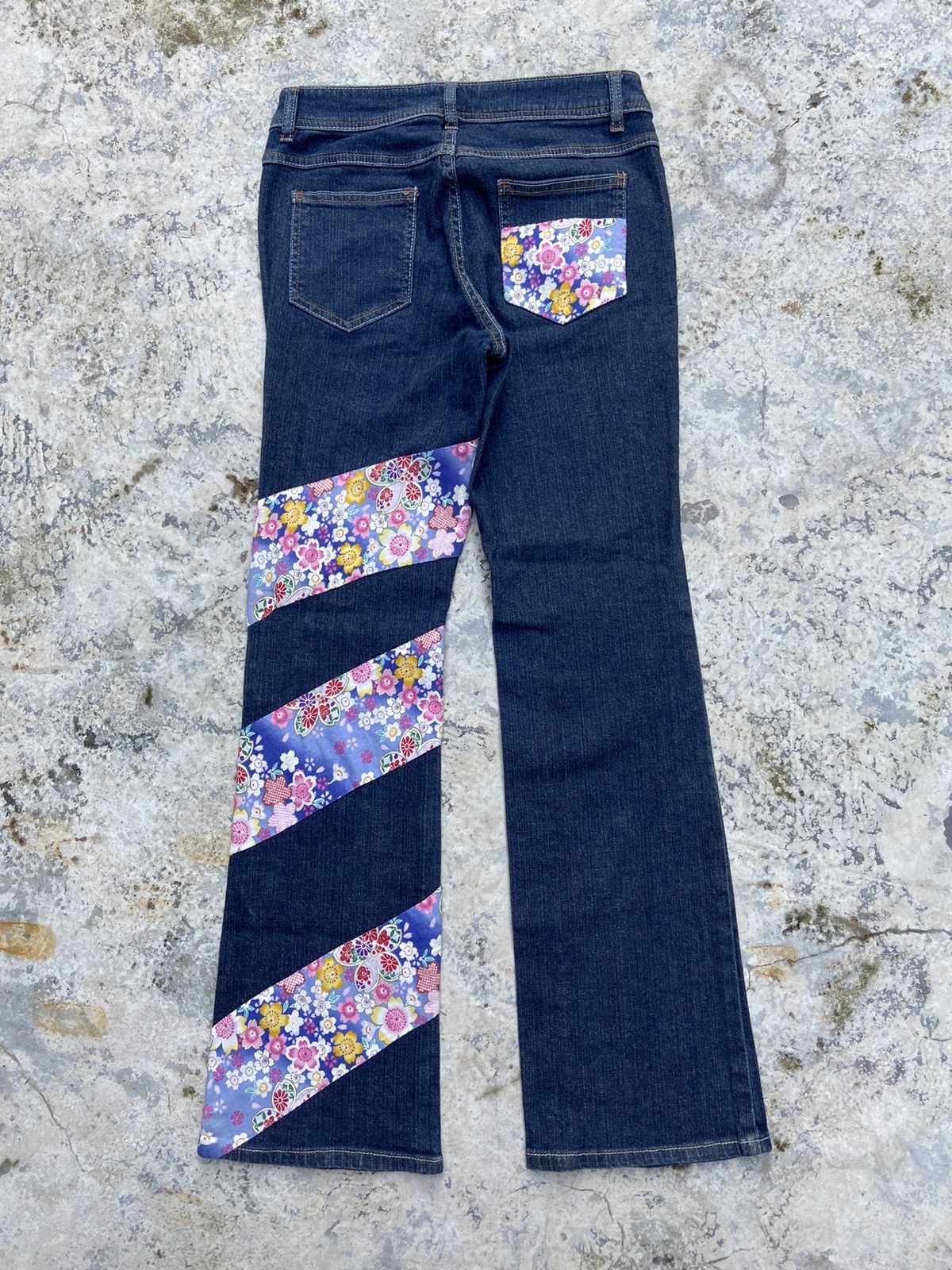 Beauty Beast × Hysteric Glamour × Japanese Brand Vtg denim flare stripe floral cross Size 27" / US 4 / IT 40 - 2 Thumbnail