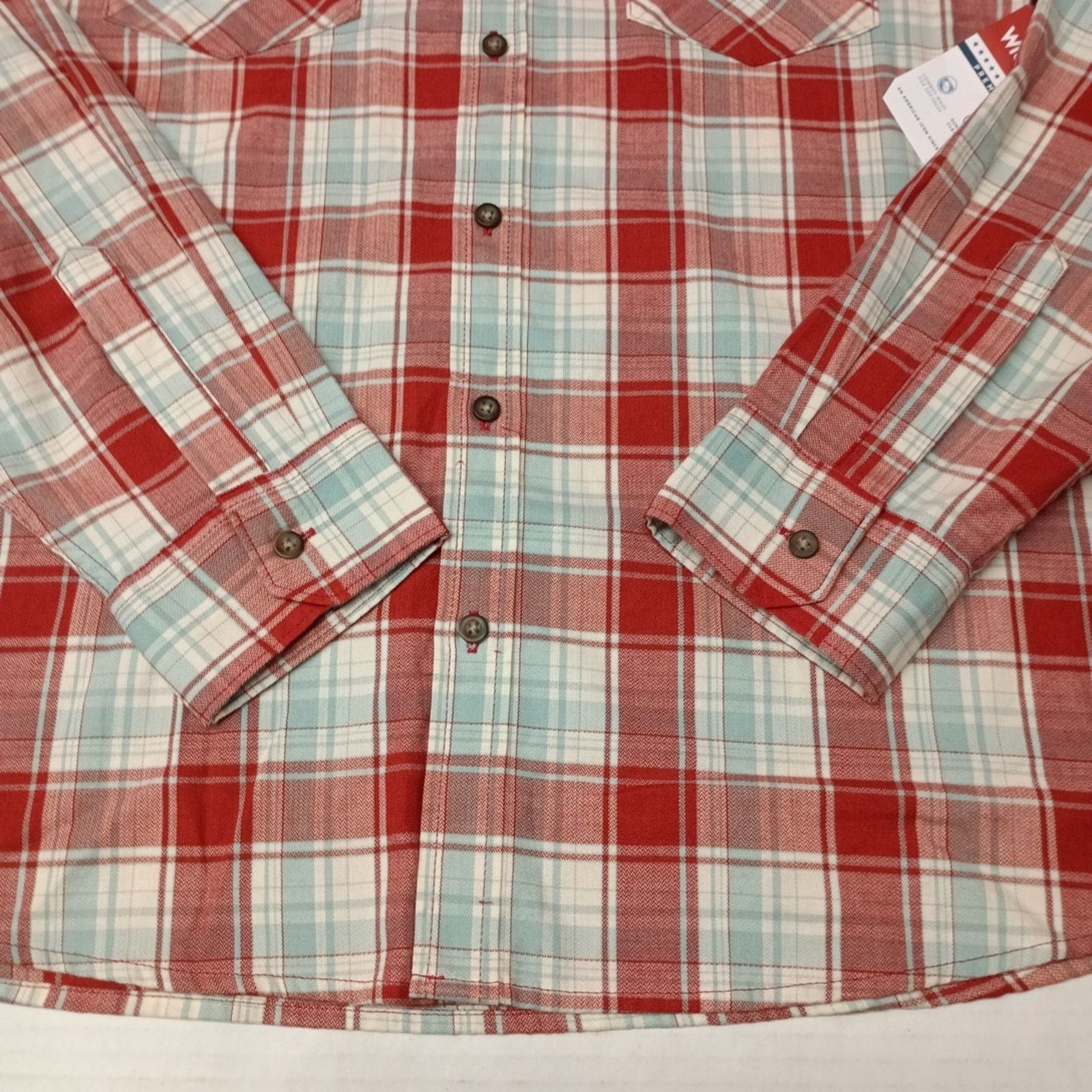 Wrangler Wrangler Cowboy Wash Shirt Men's Size XL Red Sky Blue Plaid Size US XL / EU 56 / 4 - 2 Thumbnail