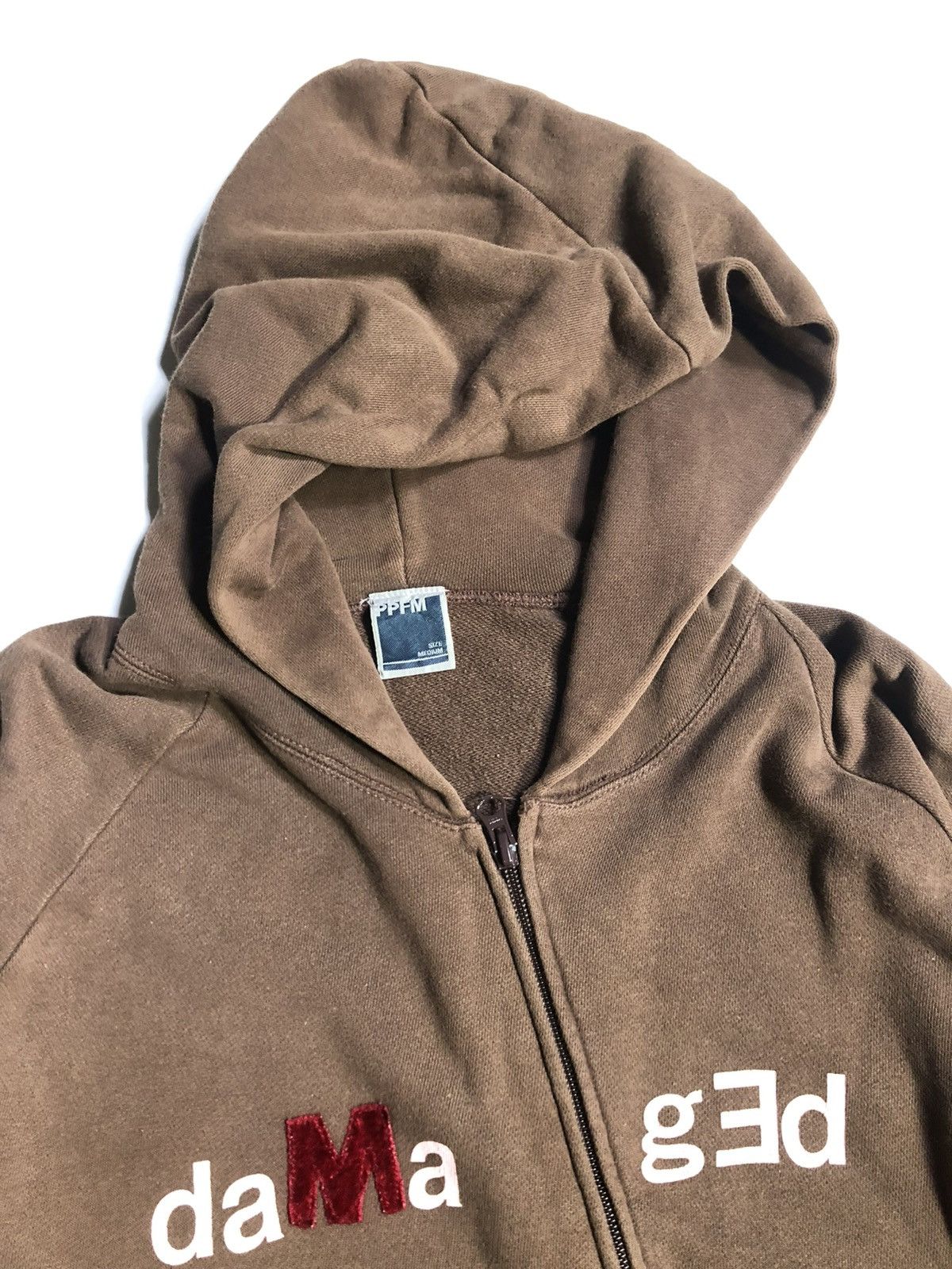 PPFM 00s PPFM Felt Print Asymmetrical Zip Hoodie Size US S / EU 44-46 / 1 - 2 Thumbnail