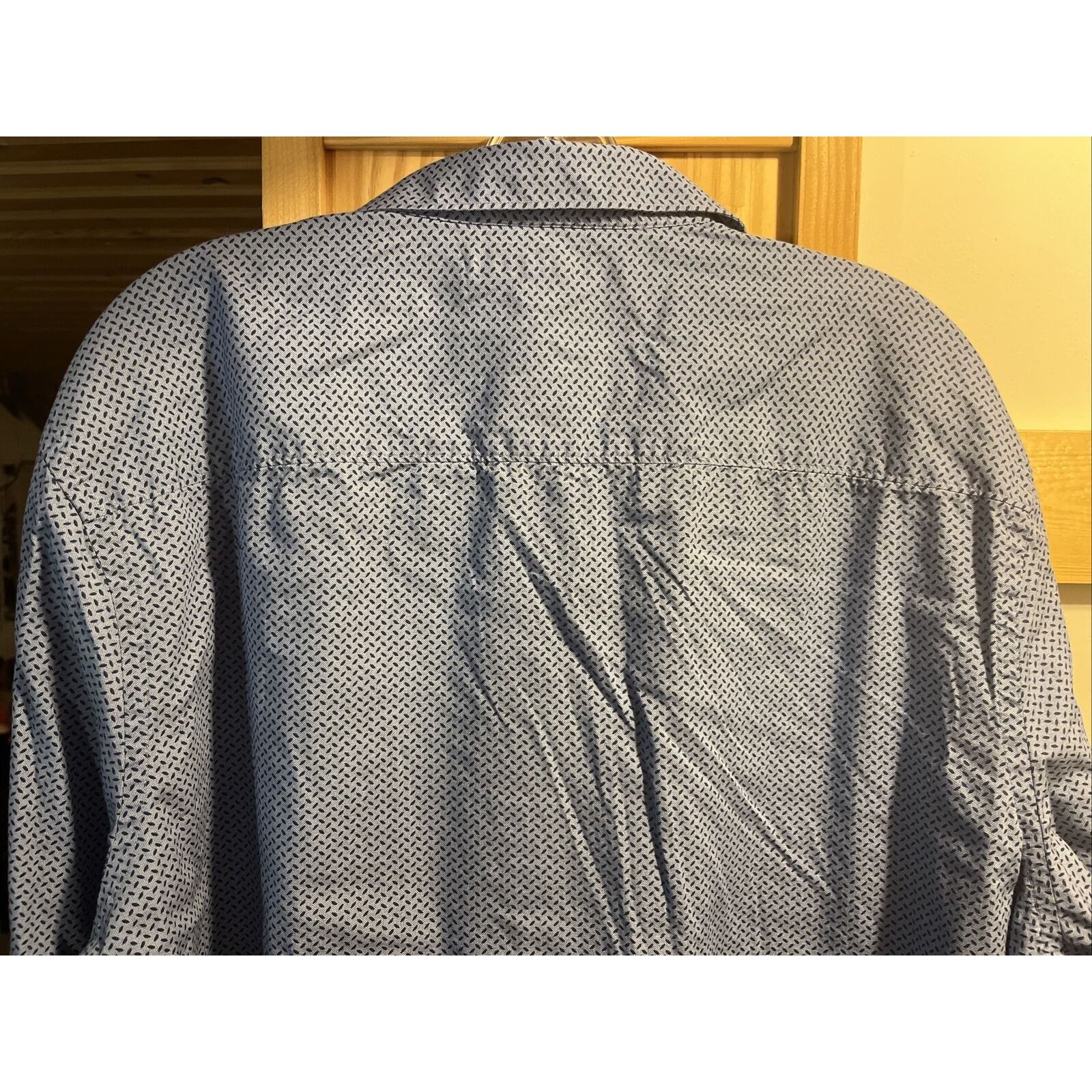 Perry Ellis Perry Ellis Men’s XXL Blue Geometric LS Button Cotton Shirt Size US XXL / EU 58 / 5 - 14 Thumbnail