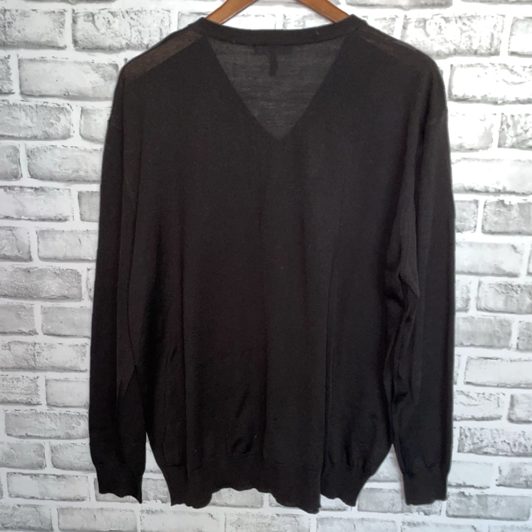 Vintage Enzo Mantovani Sweater V-Neck XL Mens Wool 100% Merino Italy Black Pullover Size US XL / EU 56 / 4 - 5 Thumbnail