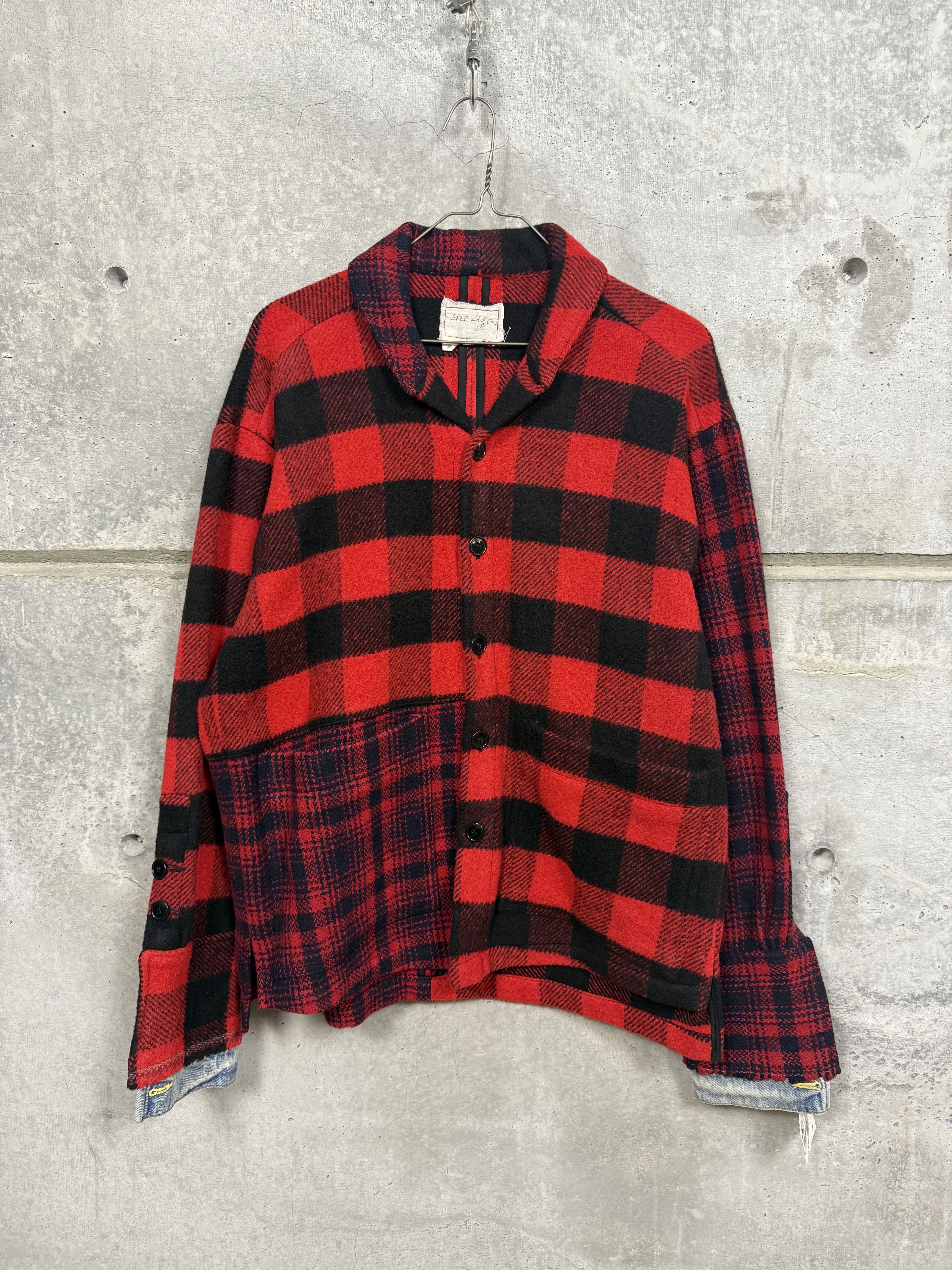 Greg Lauren $1375 Greg Lauren Buffalo Plaid Shawl Collar Box Jacket Size US M / EU 48-50 / 2 - 1 Thumbnail