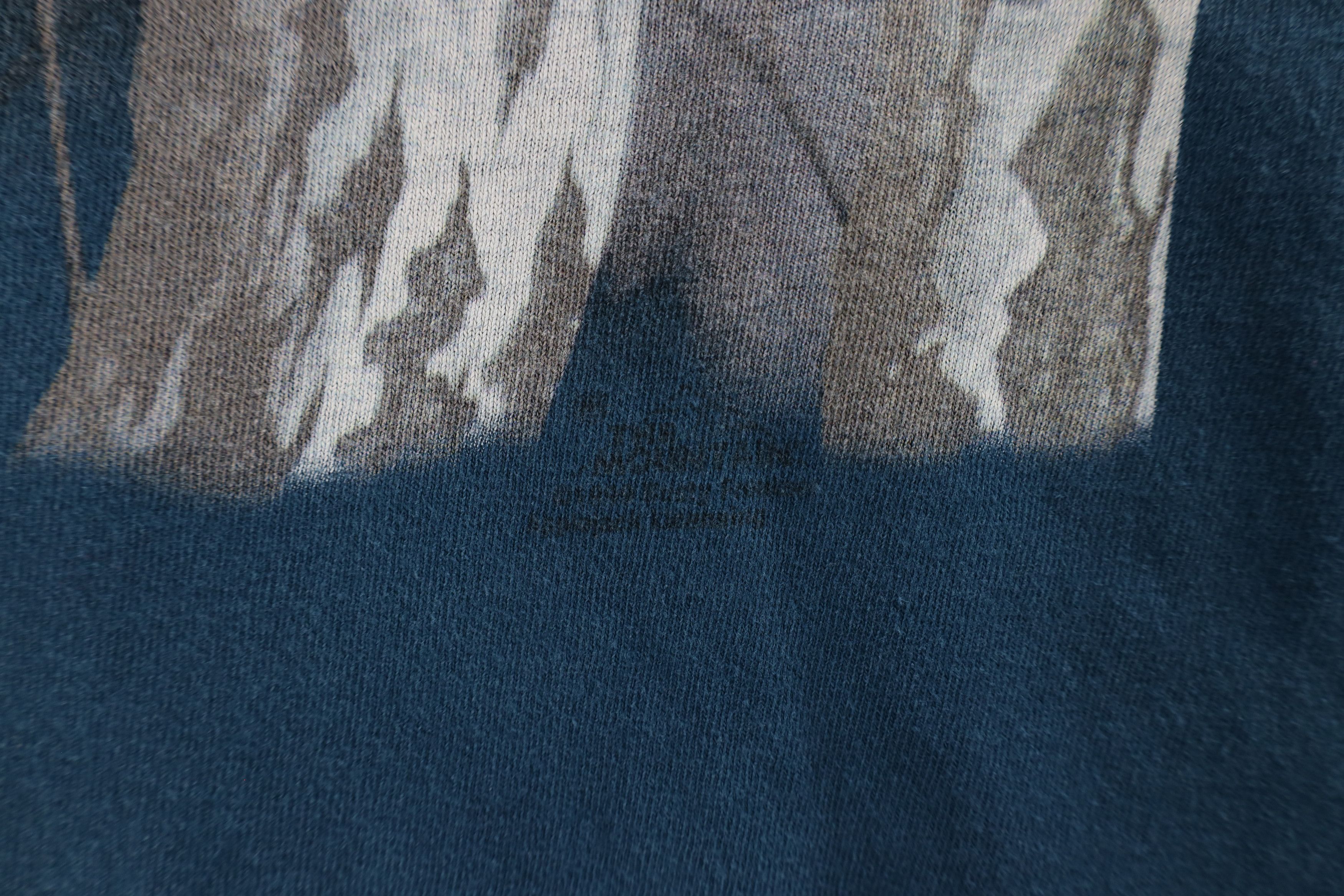 Vintage Vintage 90s Streetwear Wash White Wolf Nature T-Shirt Blue Size US XL / EU 56 / 4 - 5 Thumbnail