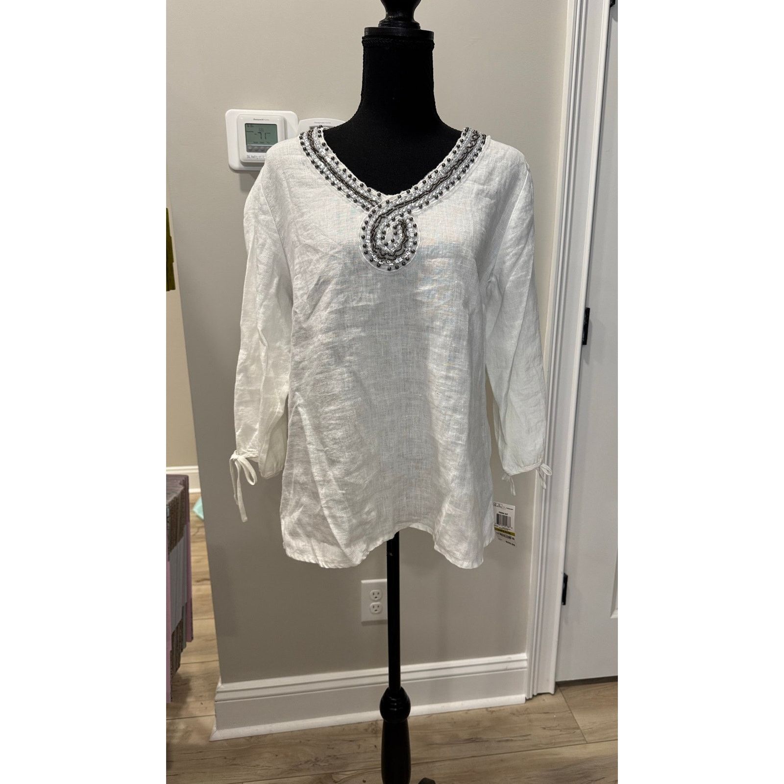 Other NWT JM Collection Petite 100% Linen Tunic Shirt - 14P Size XL / US 12-14 / IT 48-50 - 1 Thumbnail