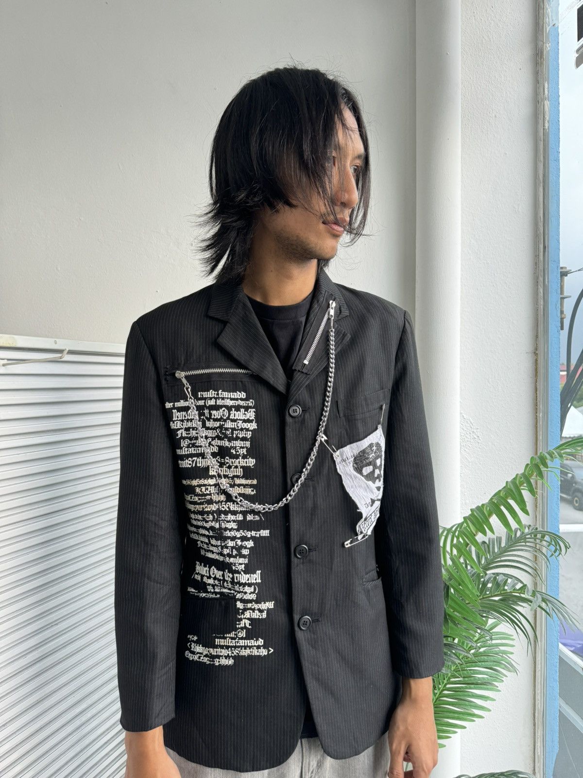 Japanese Brand Secret Agent Punk Chains Pins Riot Poem Blazer Jacket Size US M / EU 48-50 / 2 - 17 Thumbnail