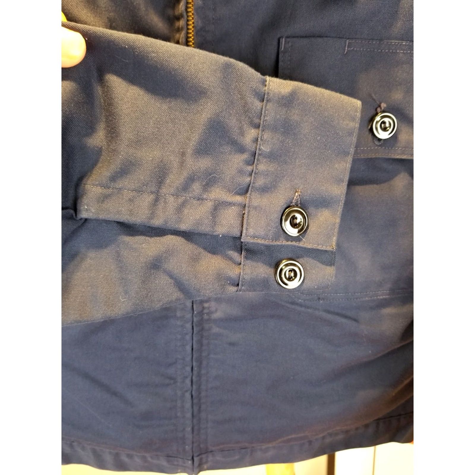 Vintage VINTAGE Unbranded NAVY GRIPPER ZIPPER FLANNEL LINING WORK MECHANIC JACKET 40 Shirt Mens Jacket 40 Blue 50s Decade 18-25in Measurements Size US XXS / EU 40 - 5 Thumbnail