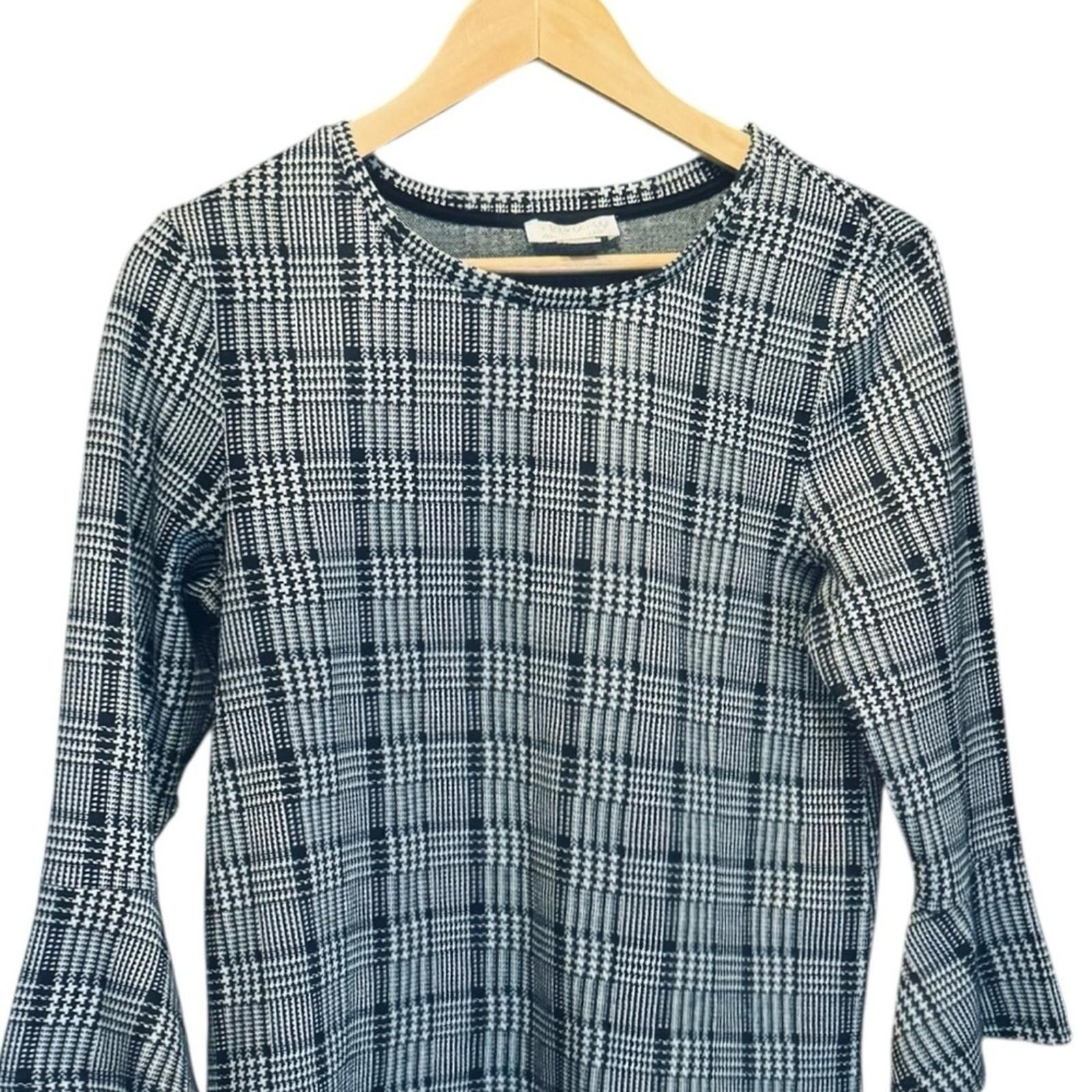 Designer Finn & Grace. Houndstooth Preppy Blouse. Size Medium. Size M / US 6-8 / IT 42-44 - 6 Thumbnail