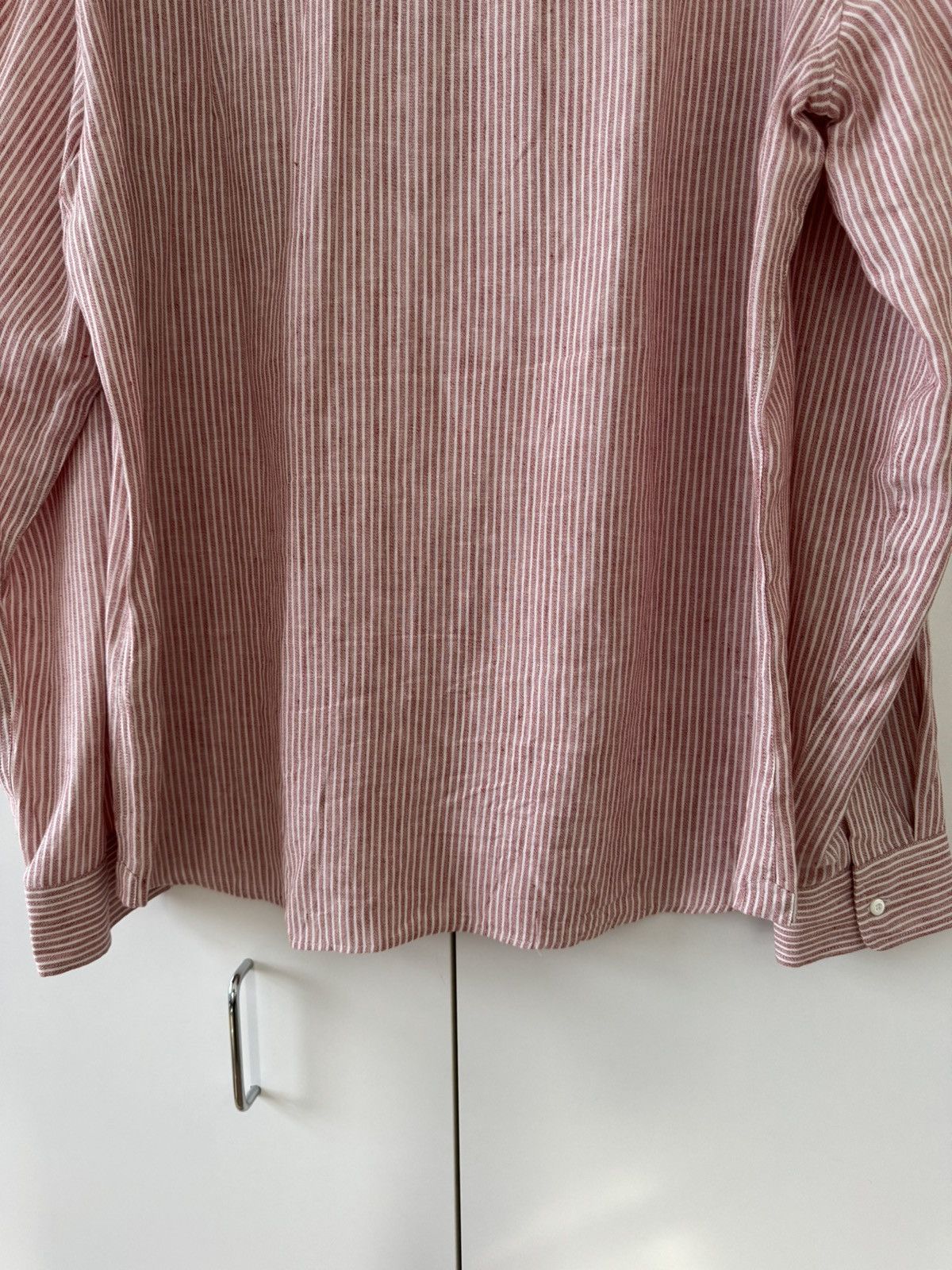 Brunello Cucinelli Red and White Striped Linen Leisure Fit XXXL Size US XXL / EU 58 / 5 - 12 Thumbnail