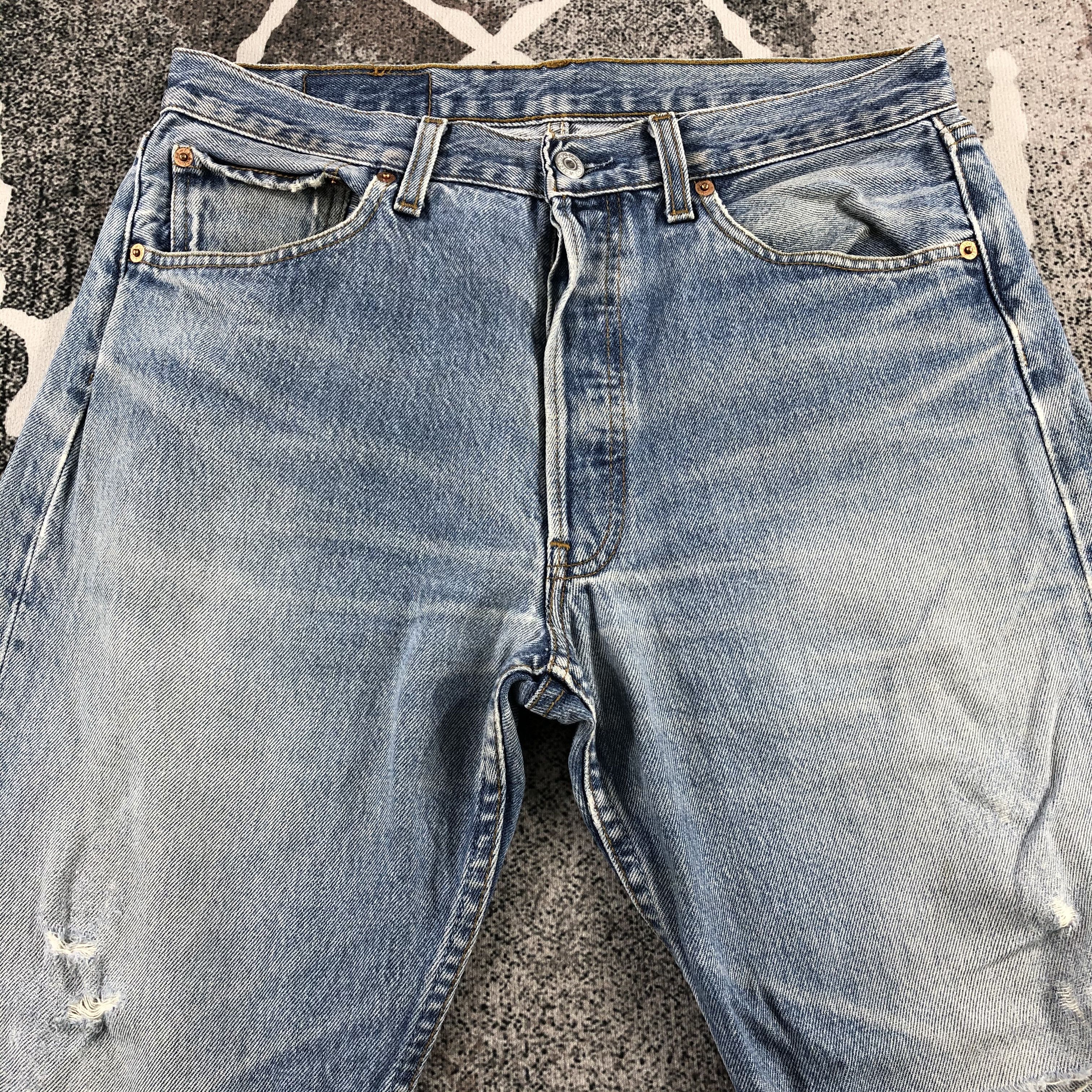 Levi's Vintage 90s Levi's 501 Jeans Distressed Denim KJ837 Size US 32 / EU 48 - 3 Thumbnail