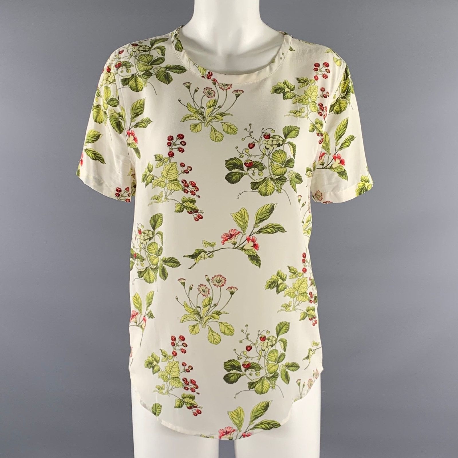 Equipment EQUIPMENT Size XS Indigo Green Silk Floral Casual Top Size XS / US 0-2 / IT 36-38 - 1 Thumbnail