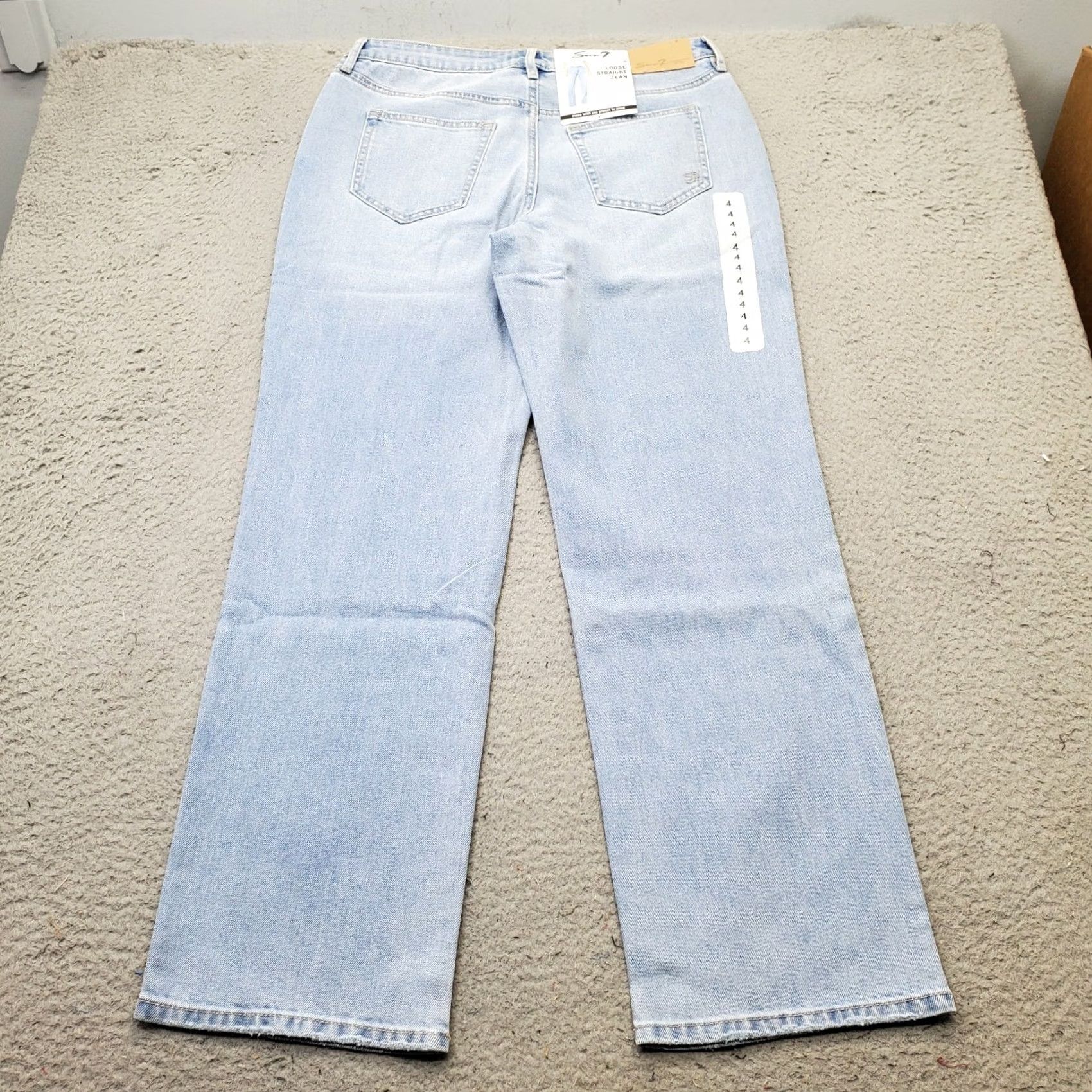 Vintage Seven7 Jeans Womens Size 4 Blue Premium Denim High Rise Loose Straight Leg MY10341DE Size 27" / US 4 / IT 40 - 2 Thumbnail