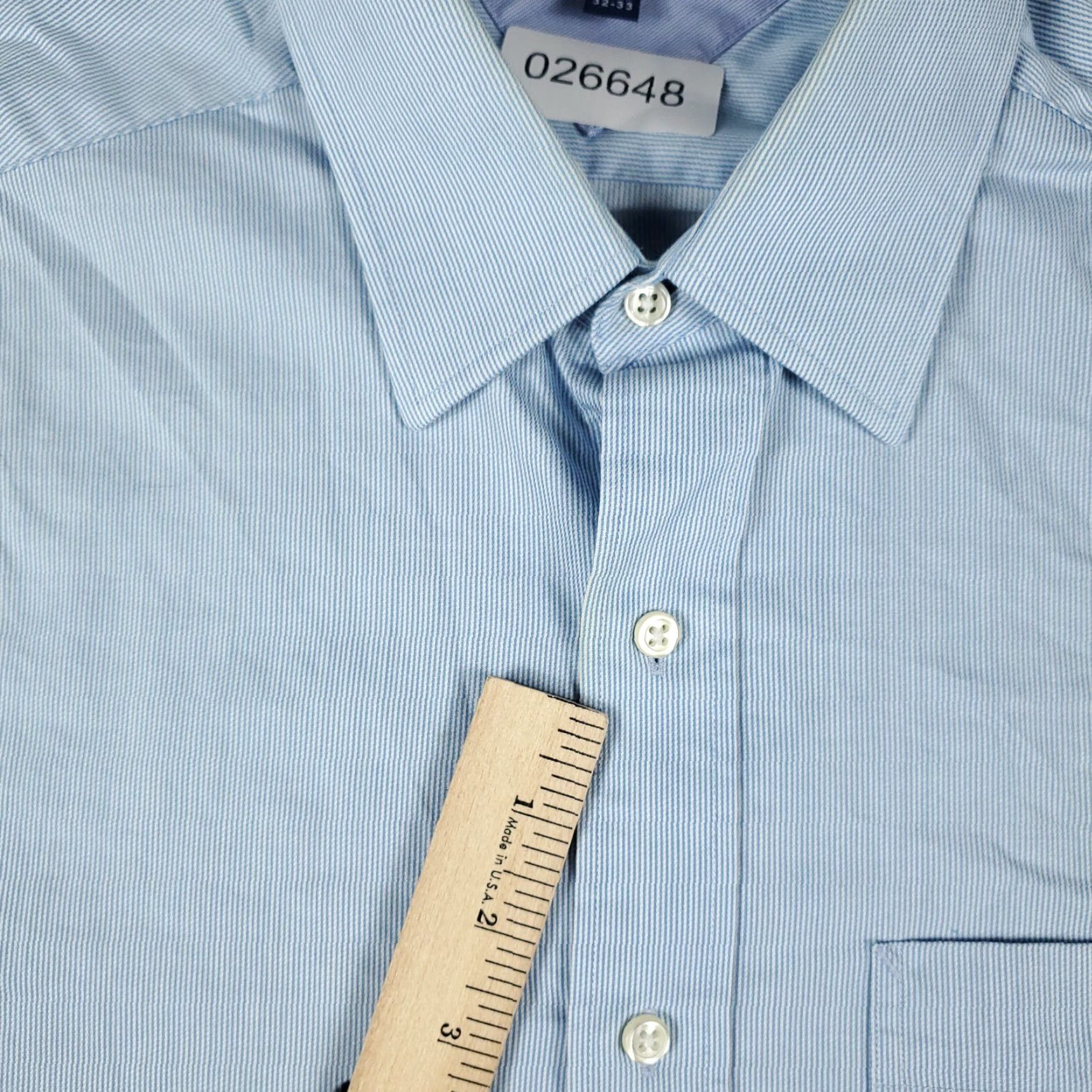 Tommy Hilfiger Tommy Hilfiger Dress Shirt Mens 15.5 Blue Striped Long Sleeve Button Up Casual Business Size 40R - 3 Thumbnail